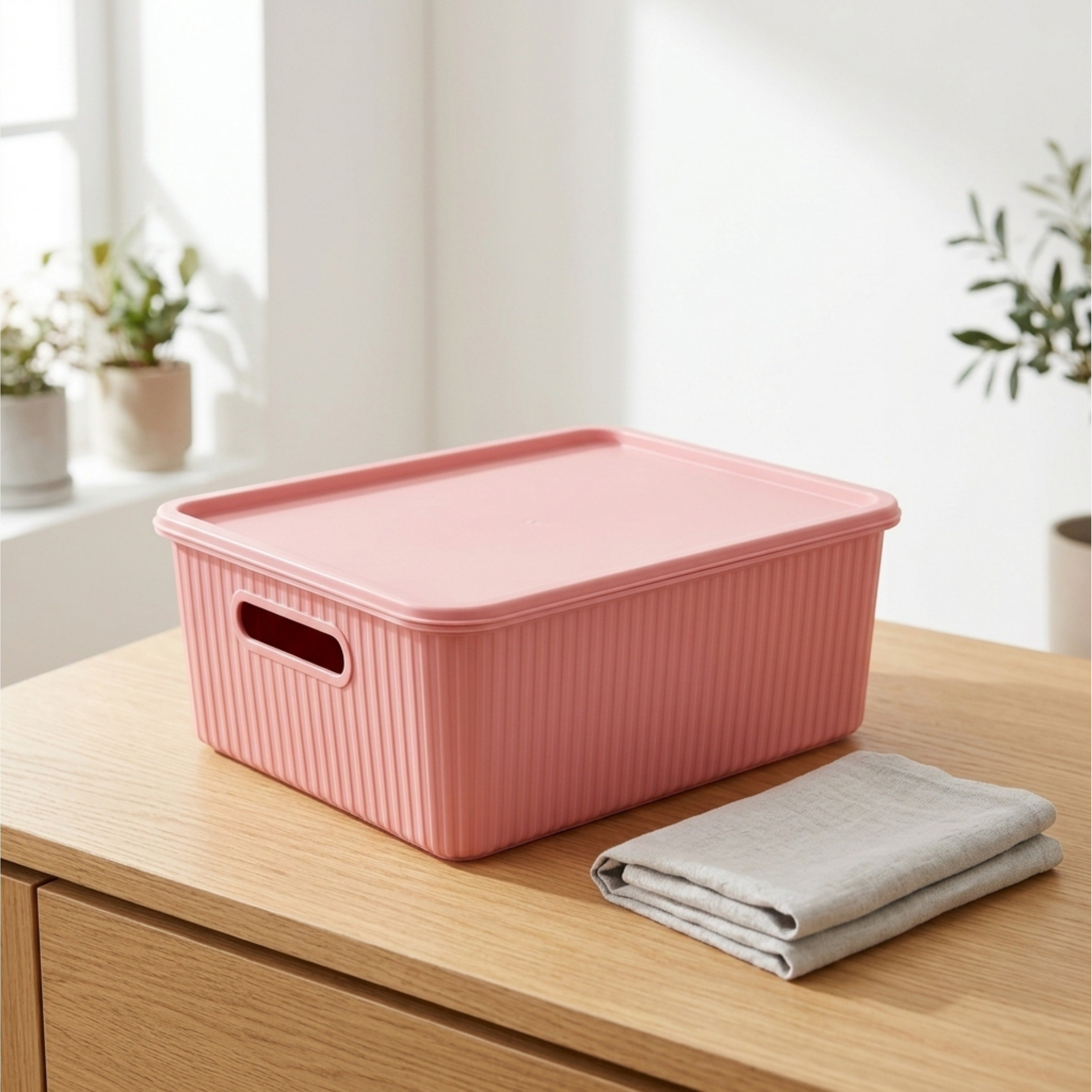 Jean Storage Basket with Lid - 15.5x36.5x40 cm-hbxhomeware-kidsessentials-kidsorganiser-image-1