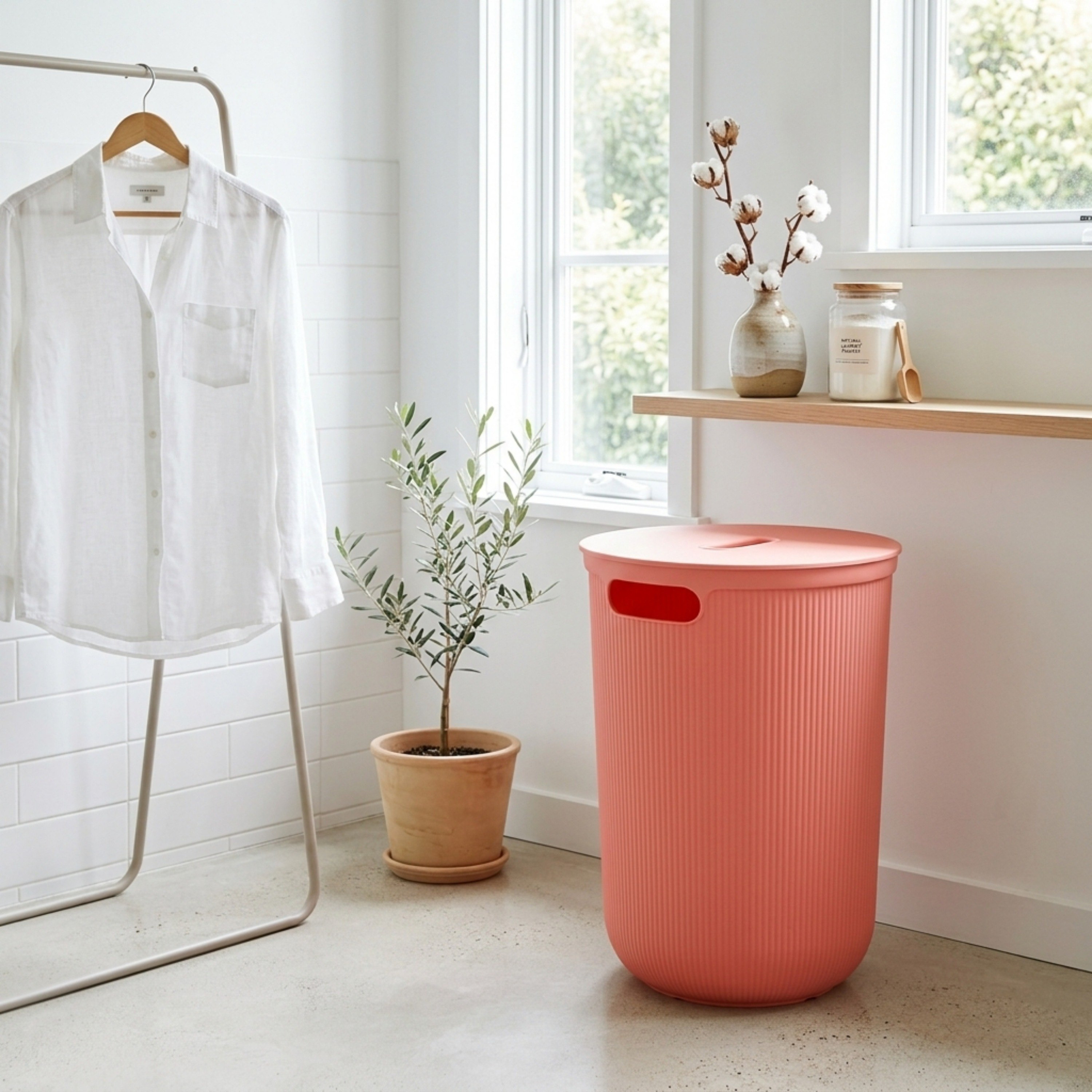 Jean Laundry Hamper with Lid - 70 L-hbxhomeware-kidsessentials-kidslaundryhamper-image-1