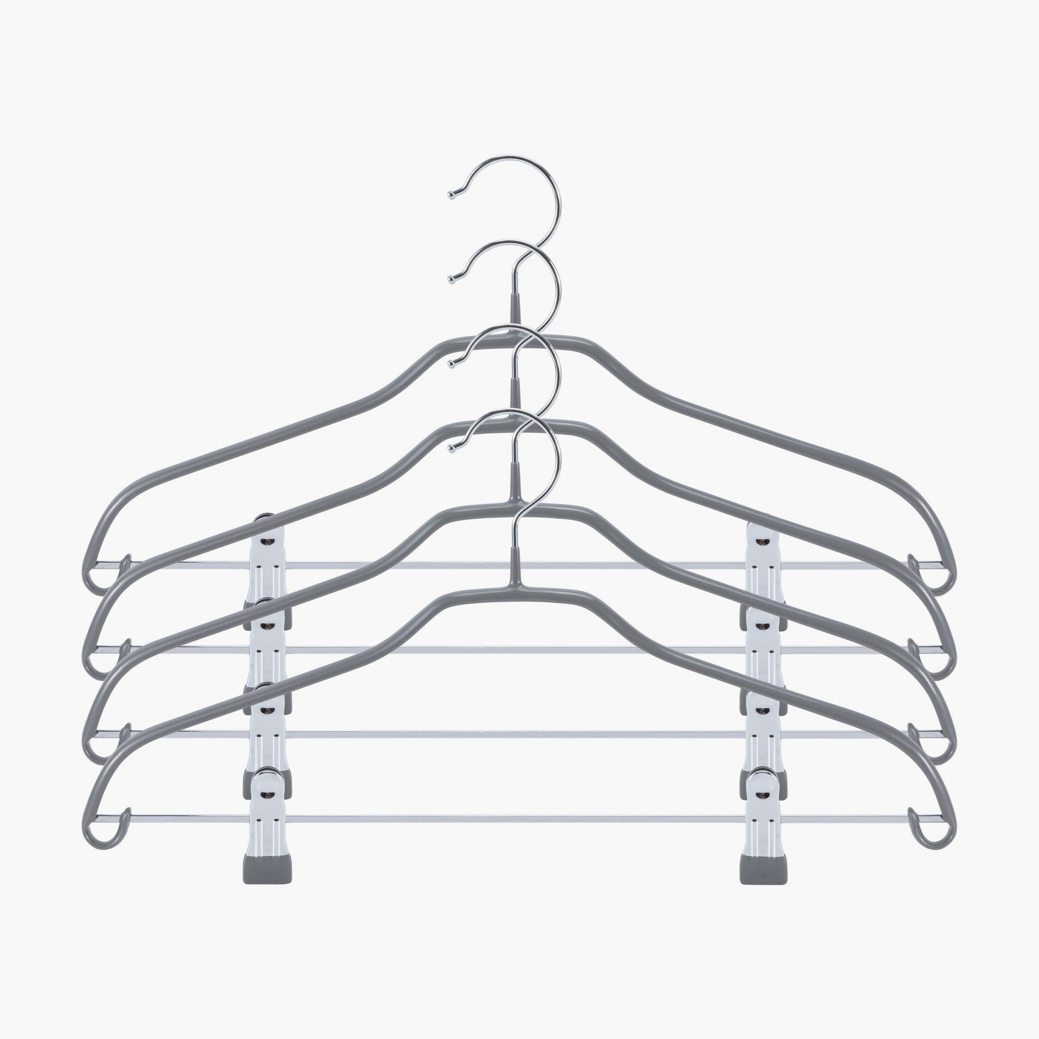 Riza Metal Trouser Hanger with Clips - Set of 4-hbxbedroom-bedroomaccessories-hangers-image-2