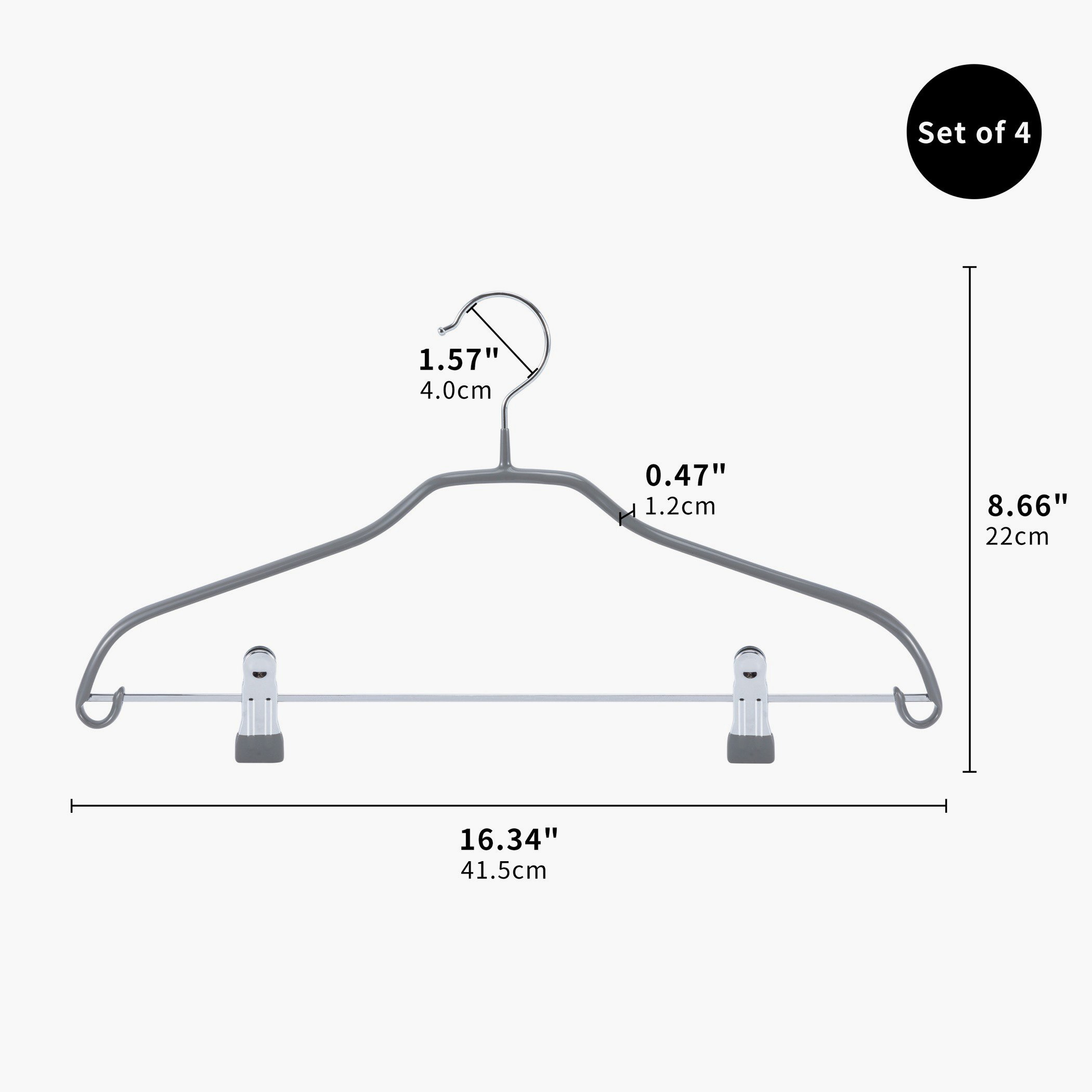 Riza Metal Trouser Hanger with Clips - Set of 4-hbxbedroom-bedroomaccessories-hangers-image-7