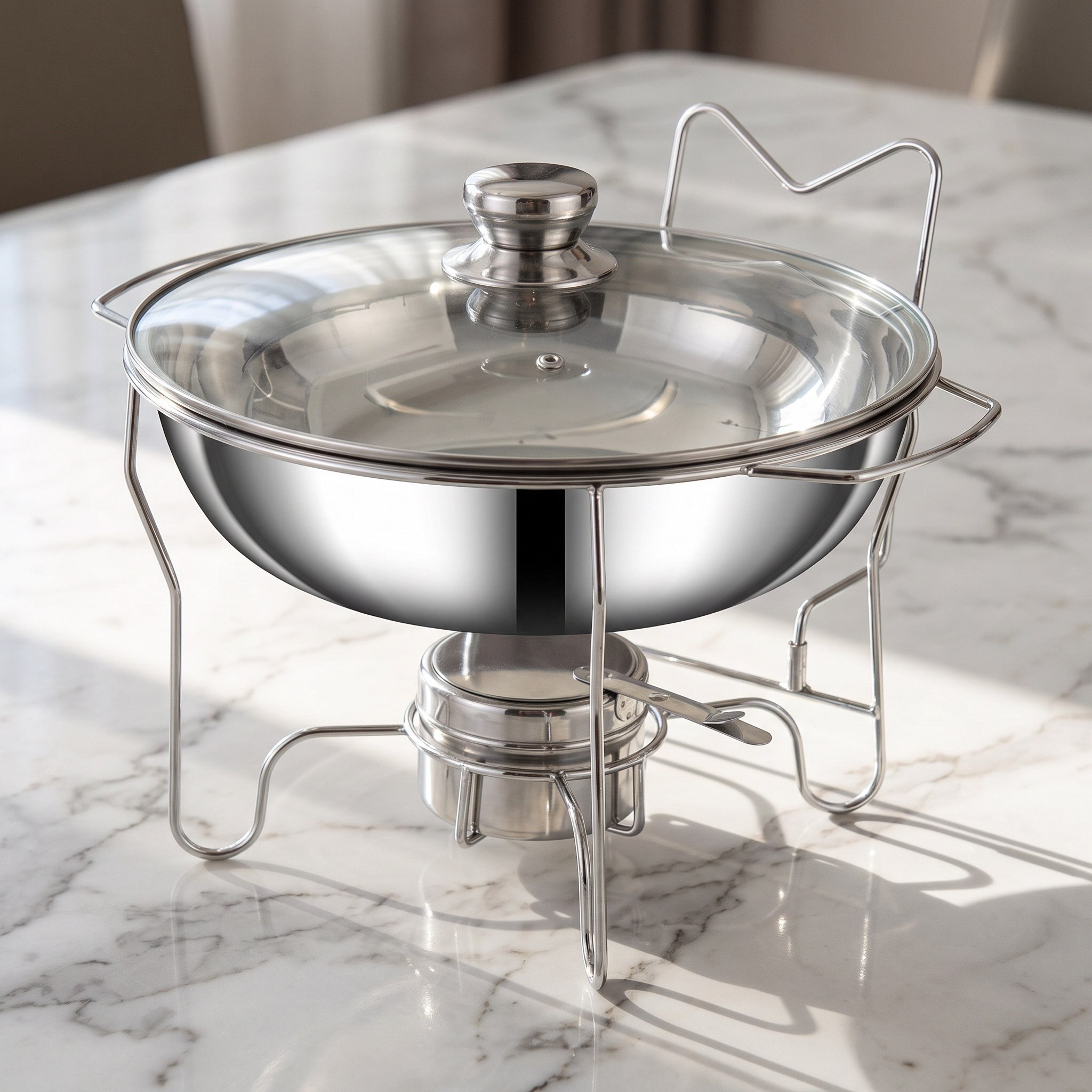 Wellshine Food Warmer Dish with Glass Lid - 4.5 L-hbxdecorandfurnishings-tabletop-serveware-image-1