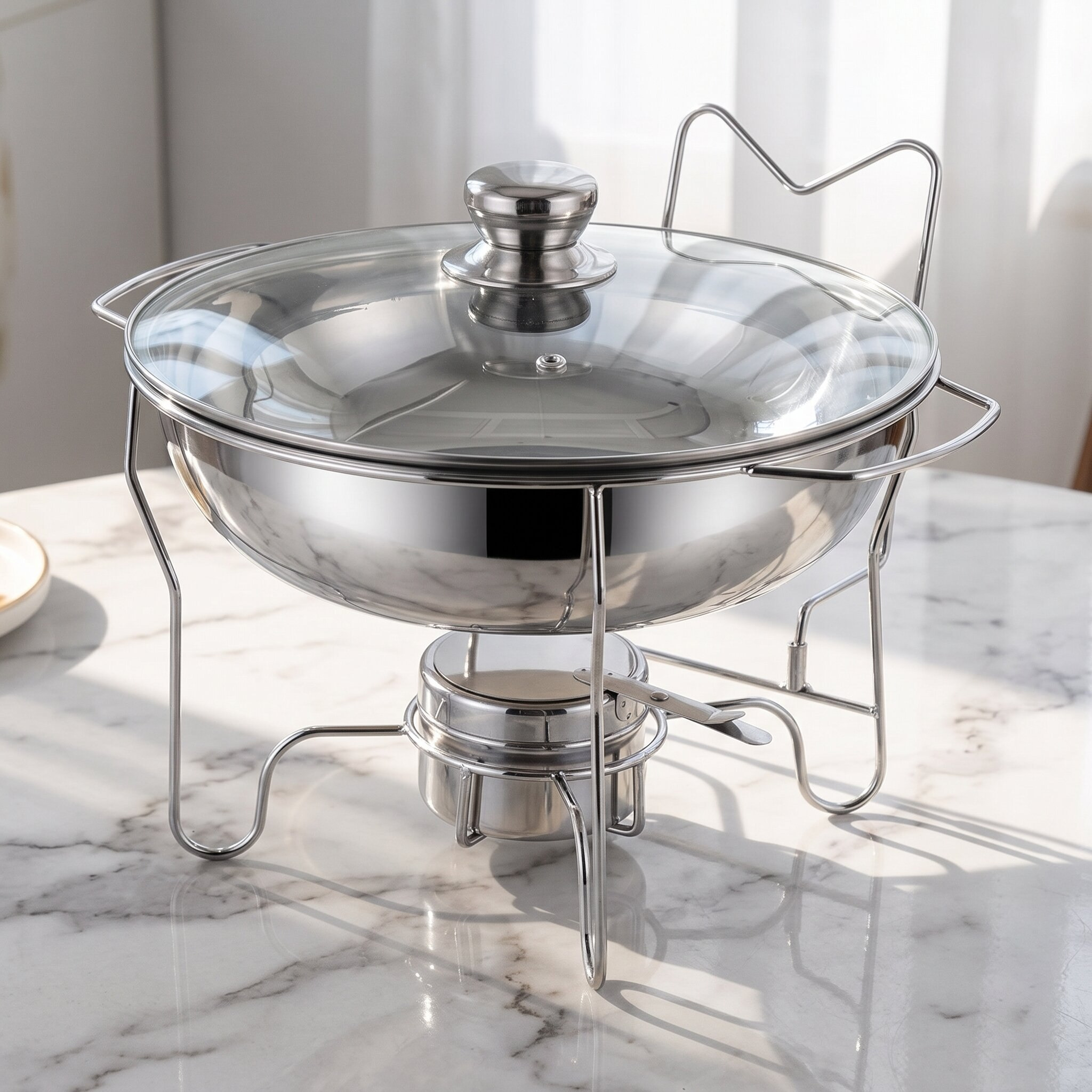 Wellshine Food Warmer Dish with Glass Lid - 6 L-hbxdecorandfurnishings-tabletop-serveware-image-1