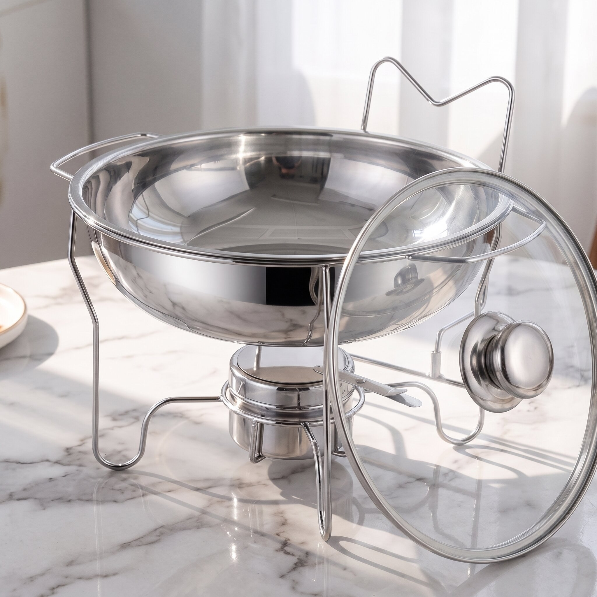 Wellshine Food Warmer Dish with Glass Lid - 6 L-hbxdecorandfurnishings-tabletop-serveware-image-2
