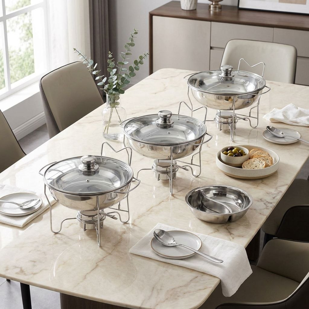 Wellshine Food Warmer Dish with Glass Lid - 8 L-hbxdecorandfurnishings-tabletop-serveware-image-4