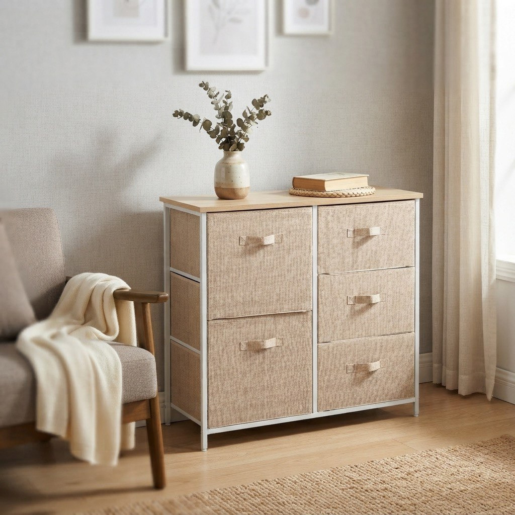 وحدة تخزين بـ 5 من كوفارا أمارا - 85x30x70 سم-hbxbedroom-bedroomaccessories-bedroomstorage-image-1