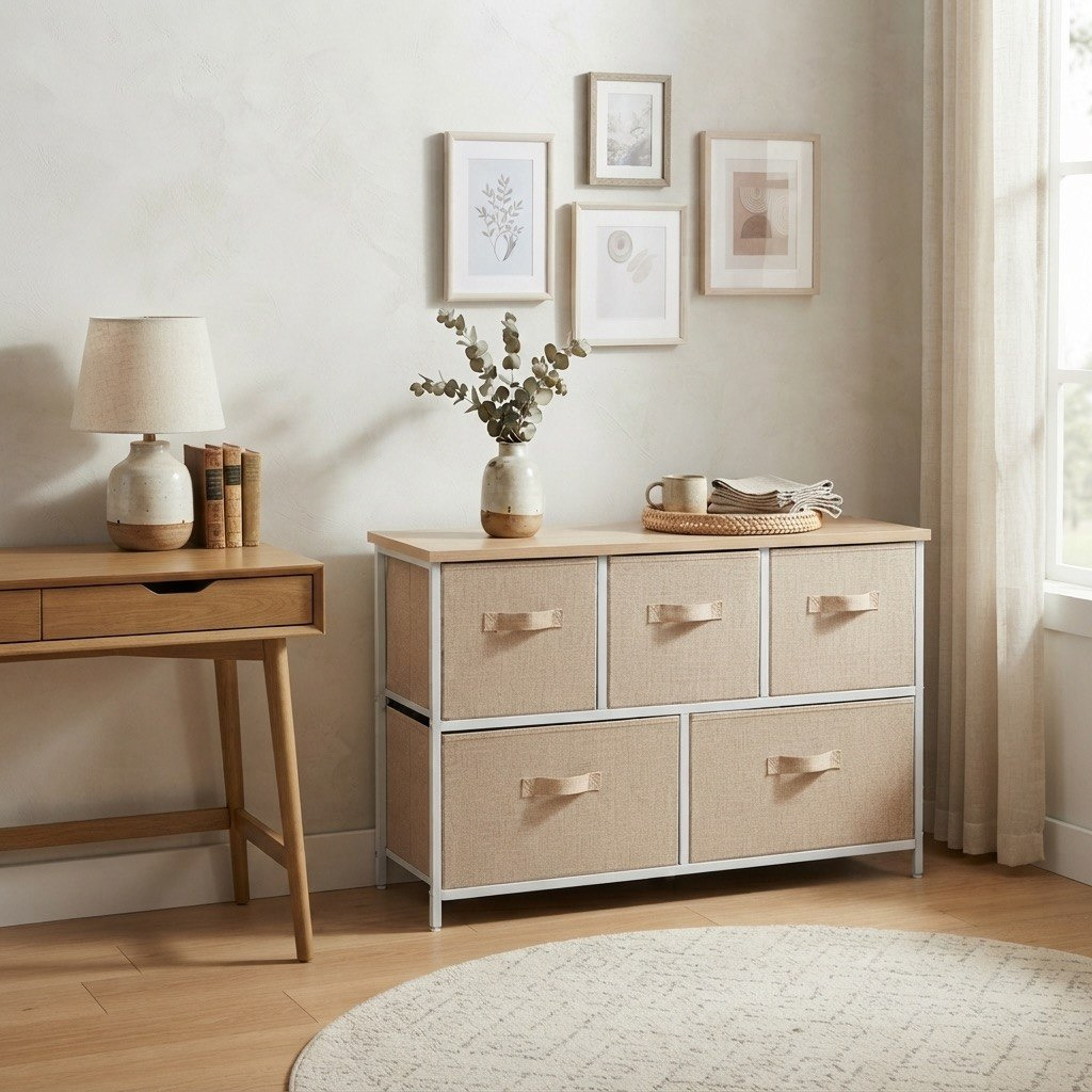 Covara Amara  5-Drawer Storage Shelf - 100x30x55 cm-hbxbedroom-bedroomaccessories-bedroomstorage-image-1
