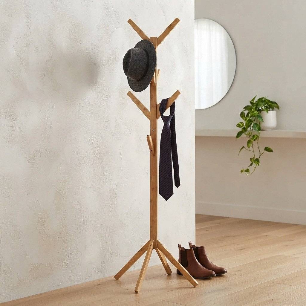 Covara Natura Bamboo Coat Rack - 60x60x168 cm-hbxbedroom-bedroomaccessories-hangers-image-1