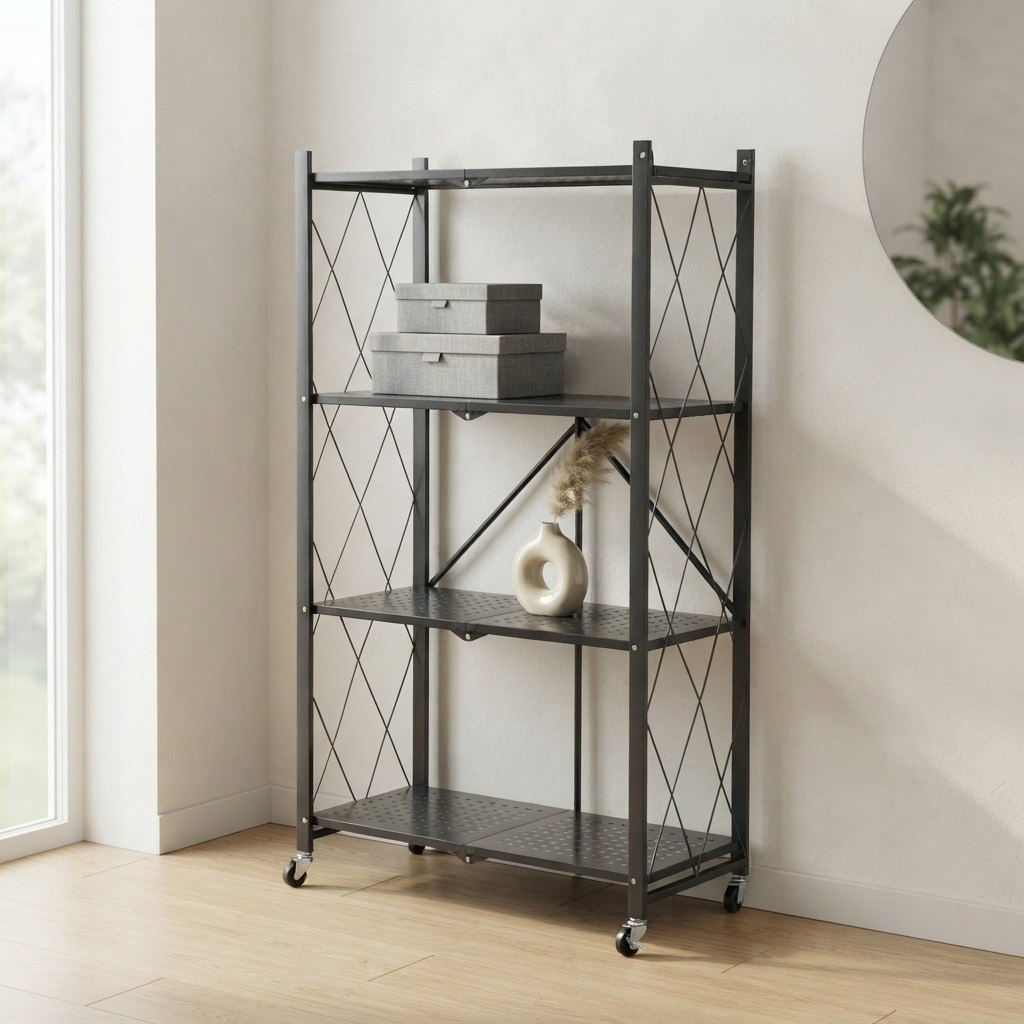 رف تخزين قابل للطي بـ 4 مستويات من أكسفورد - 70x34x127 سم-hbxbedroom-bedroomaccessories-bedroomstorage-image-1