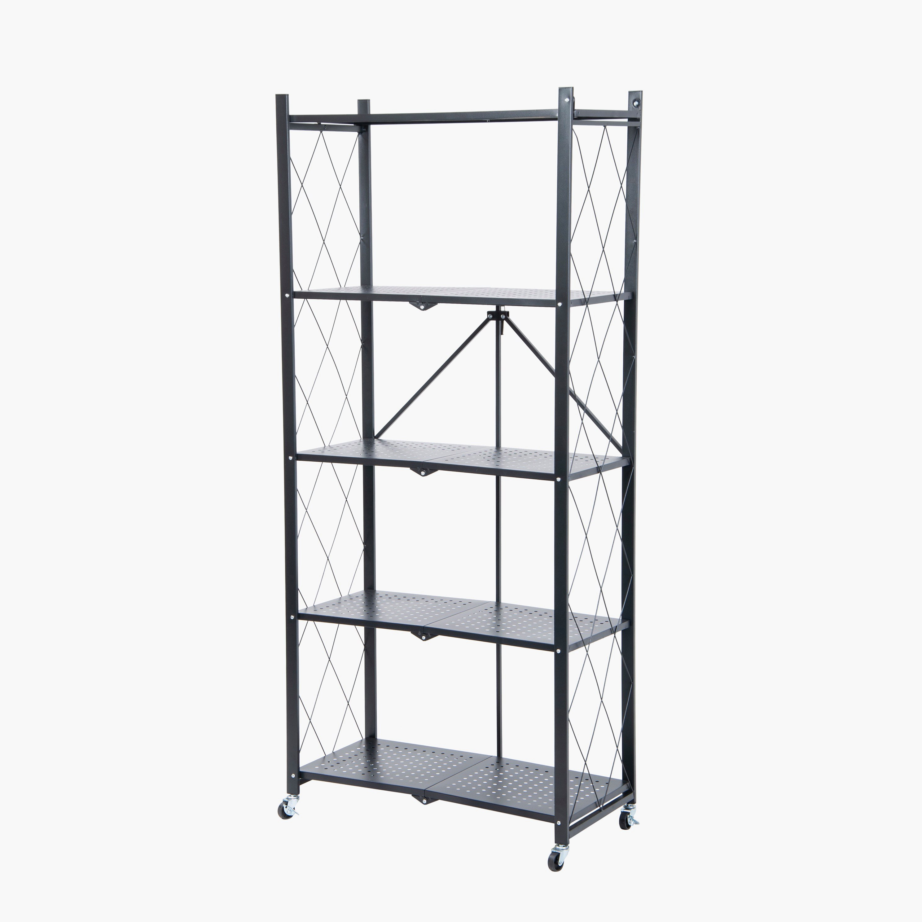 Oxford 5-Tier Foldable Storage Rack - 70x34x163 cm-hbxbedroom-bedroomaccessories-bedroomstorage-image-2