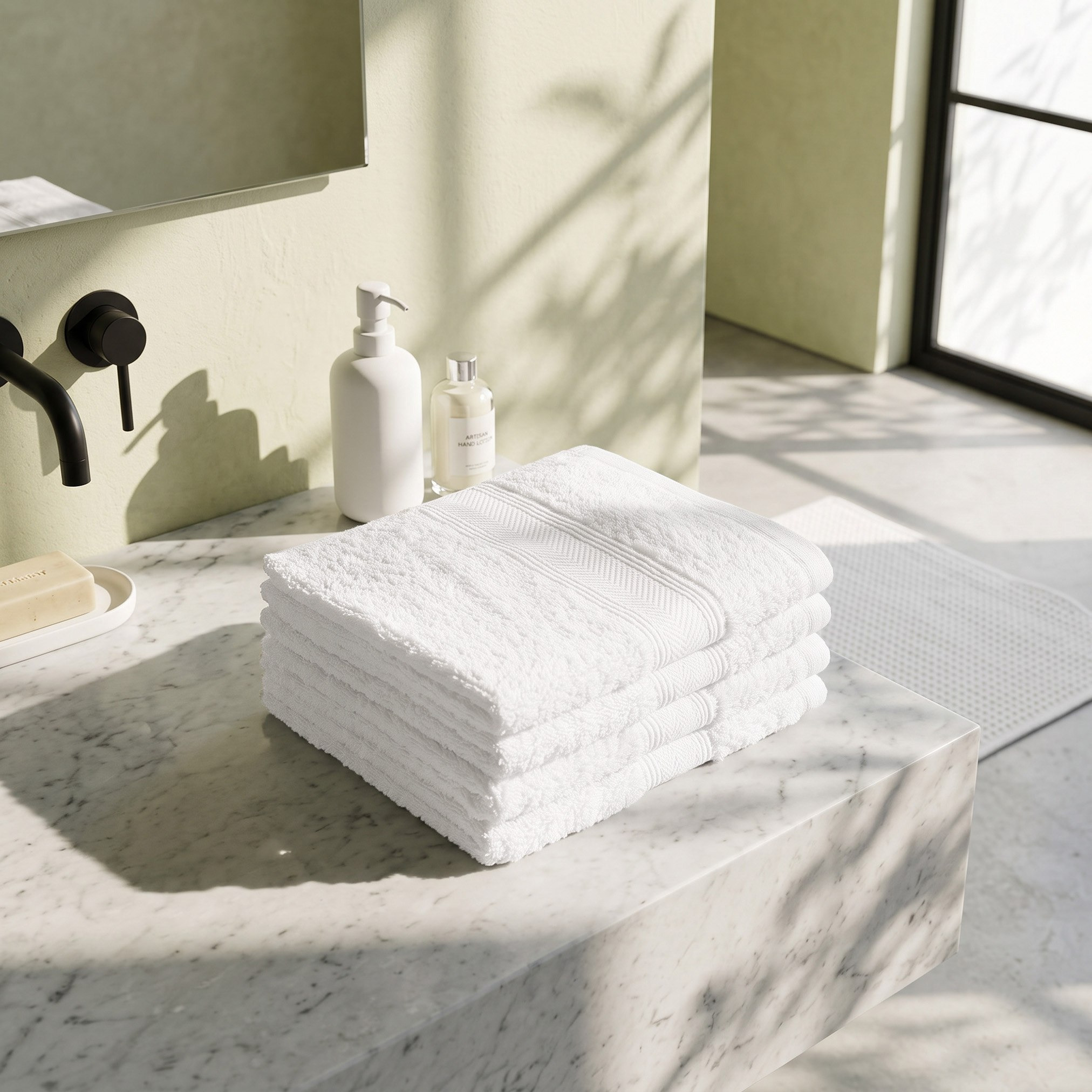 طقم مناشف وجه ممشطة 4 قطع من إسينشال بلس - 30x30 سم-hbxbathroom-bathroomtextiles-image-4