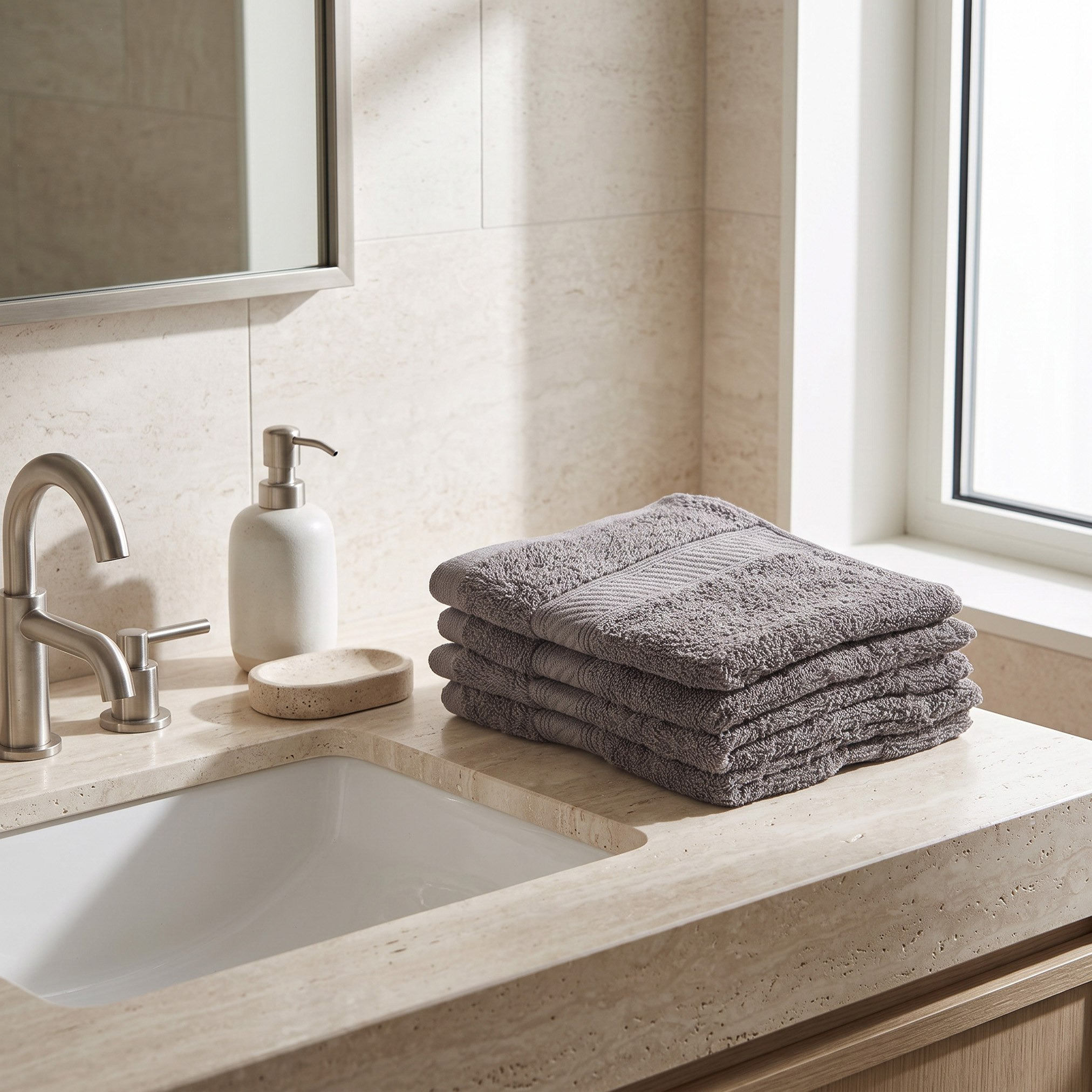 Essential Plus Combed 4-Piece Face Towel Set - 30x30 cm-hbxbathroom-bathroomtextiles-image-4