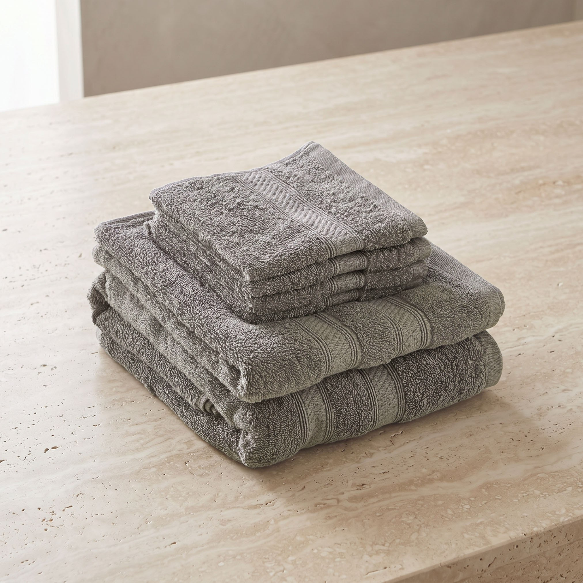 طقم مناشف ممشطة 6 قطع من إسينشال بلس-hbxbathroom-bathroomtextiles-image-1