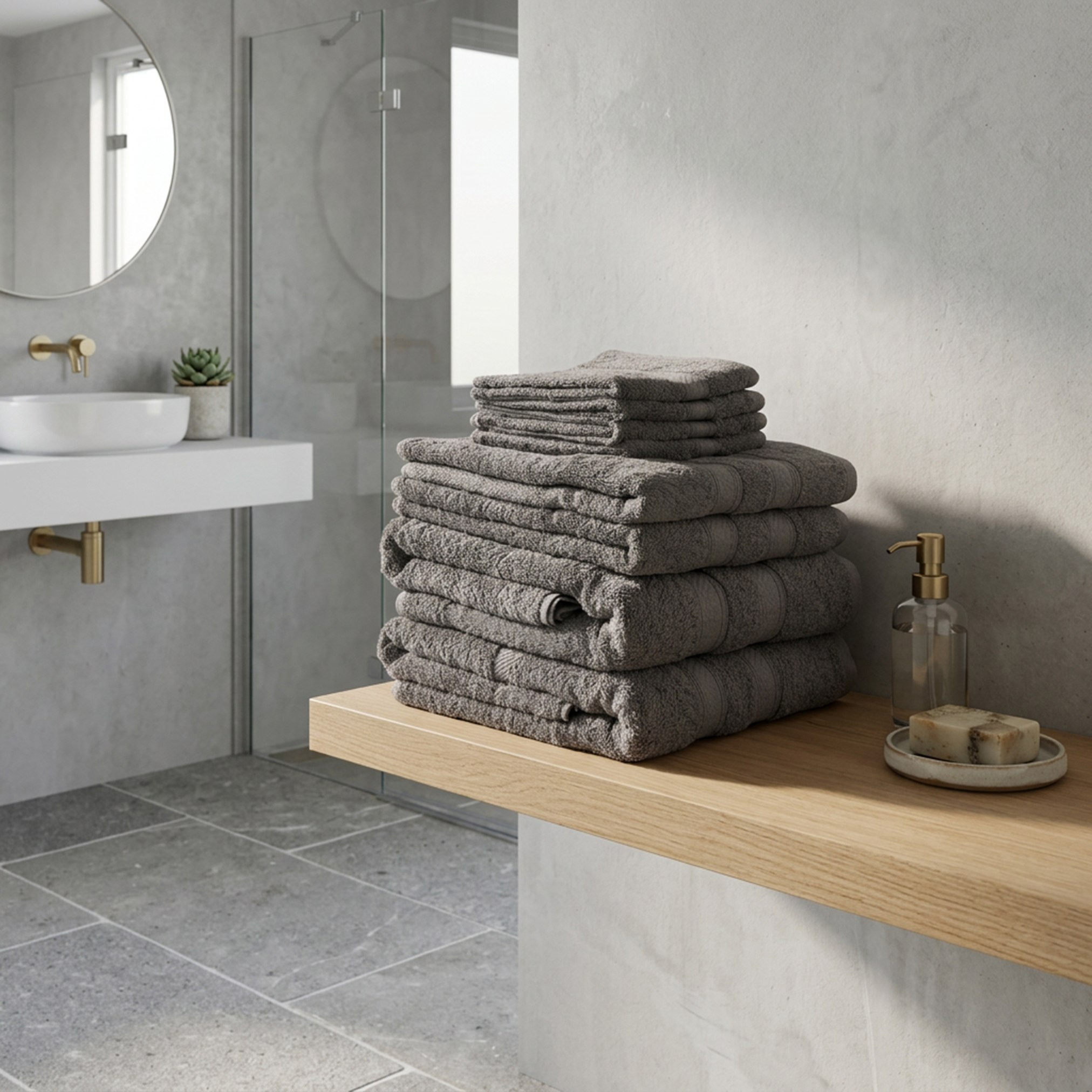 Essential Plus Combed 8-Piece Towel Set-hbxbathroom-bathroomtextiles-image-4