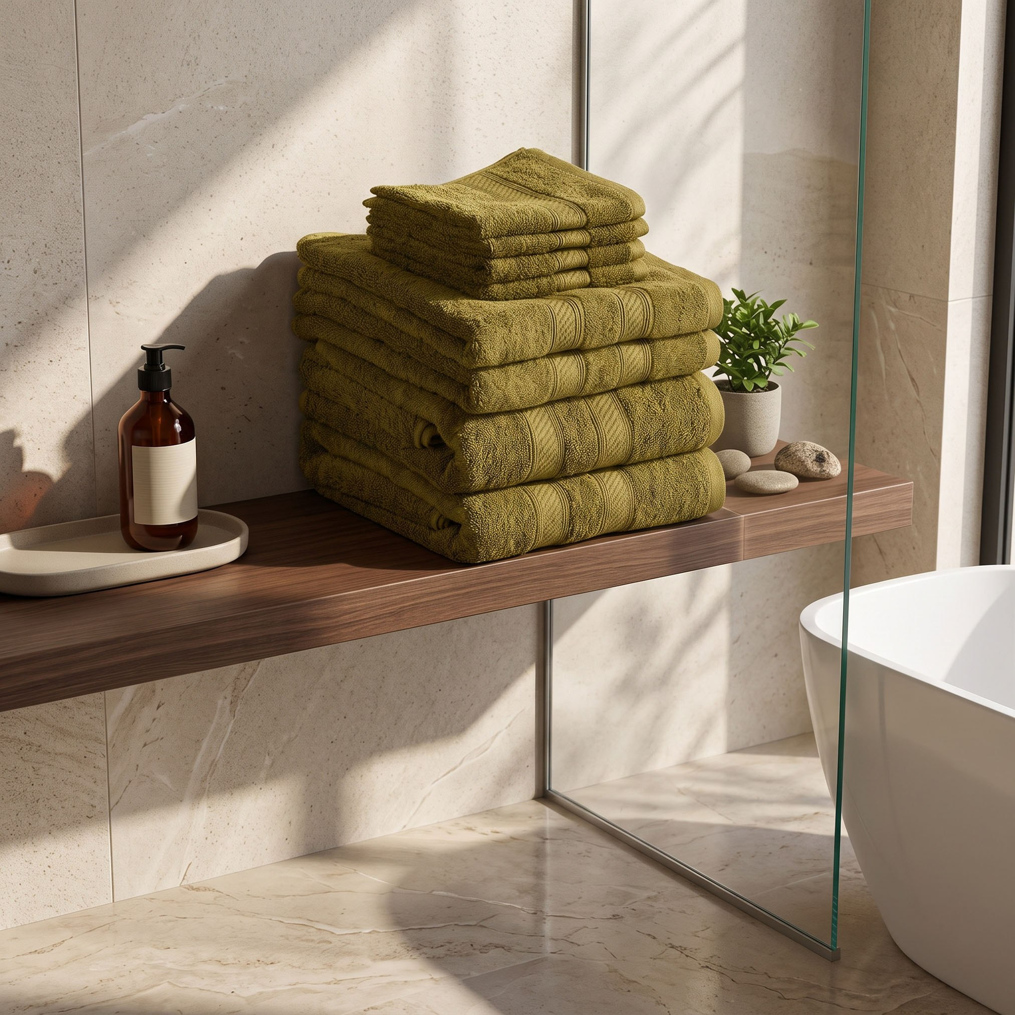 طقم مناشف ممشط قطن 8 قطع بلس من إسينشال-hbxbathroom-bathroomtextiles-image-4