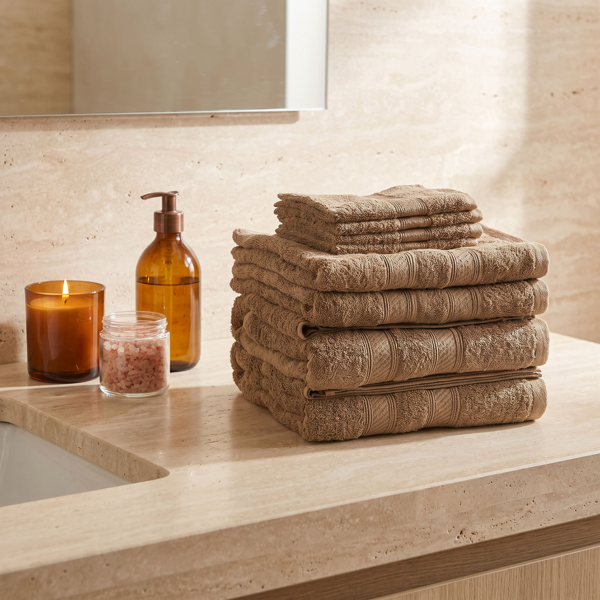 طقم مناشف ممشط قطن 8 قطع بلس من إسينشال-hbxbathroom-bathroomtextiles-image-4