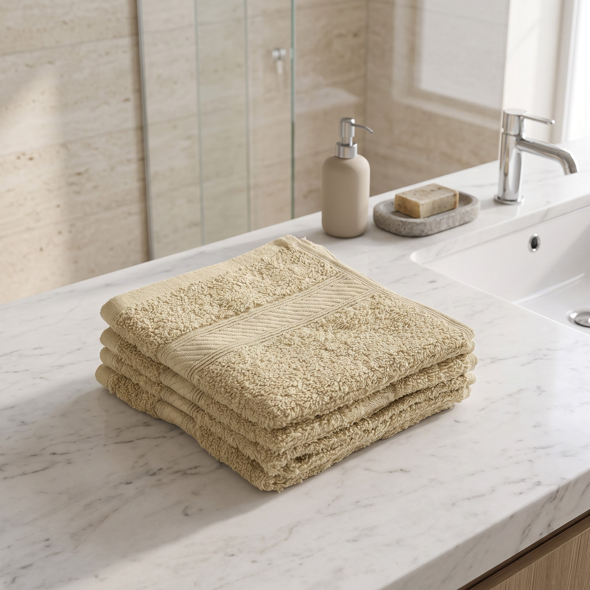 Essential Plus Combed 4-Piece Face Towel Set - 30x30 cm-hbxbathroom-bathroomtextiles-image-4