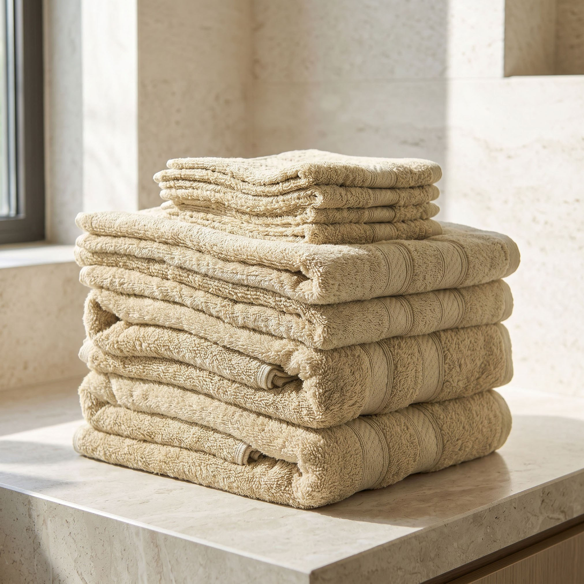 طقم مناشف ممشط قطن 8 قطع بلس من إسينشال-hbxbathroom-bathroomtextiles-image-1