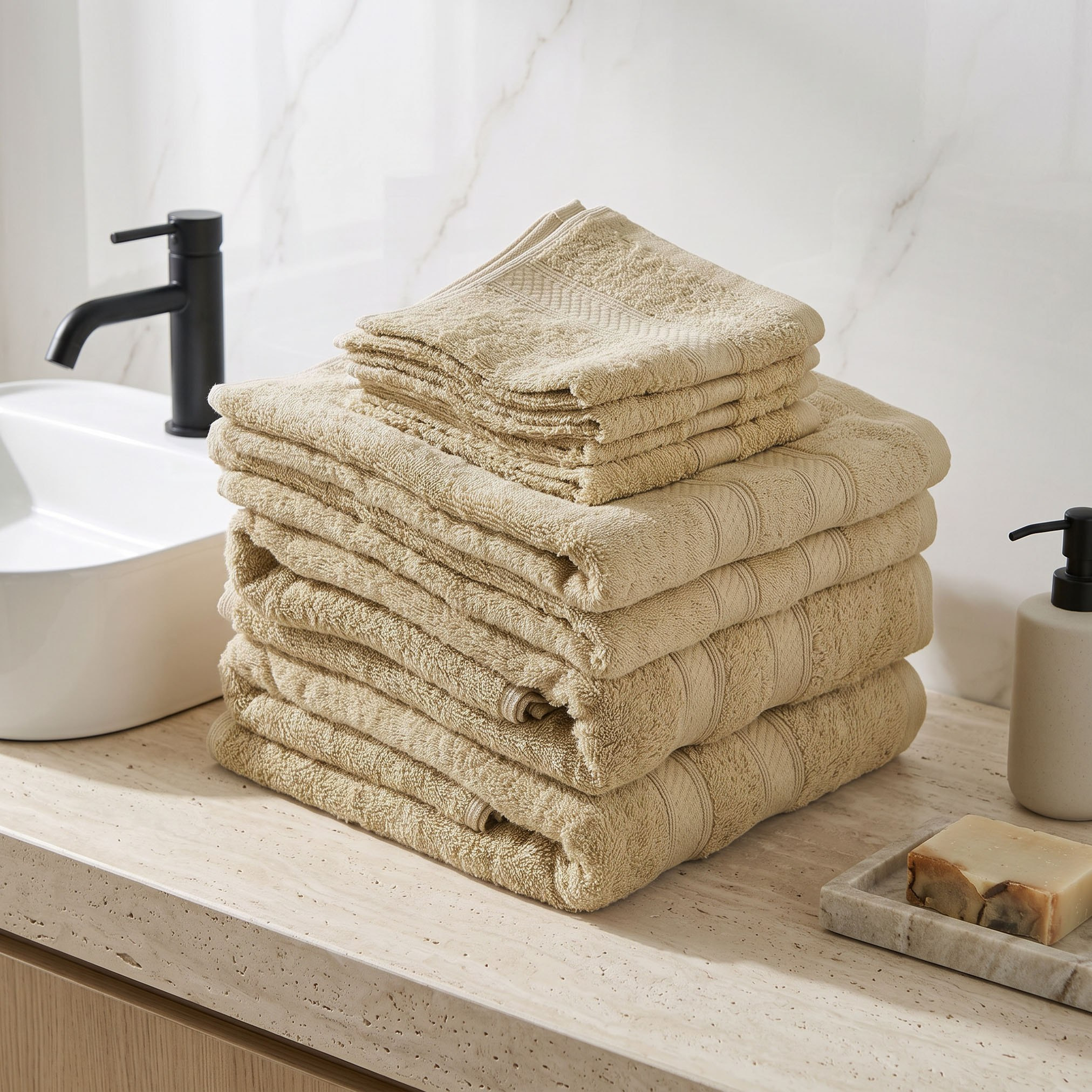 طقم مناشف ممشط قطن 8 قطع بلس من إسينشال-hbxbathroom-bathroomtextiles-image-4