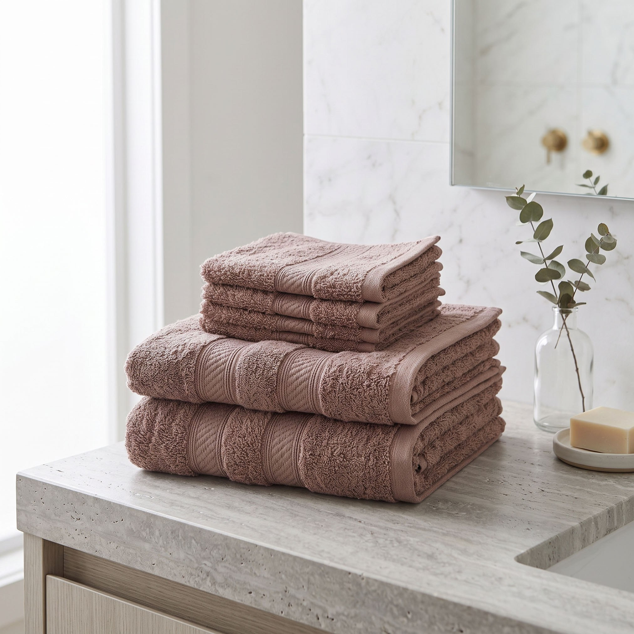 طقم مناشف ممشطة 6 قطع من إسينشال بلس-hbxbathroom-bathroomtextiles-image-4