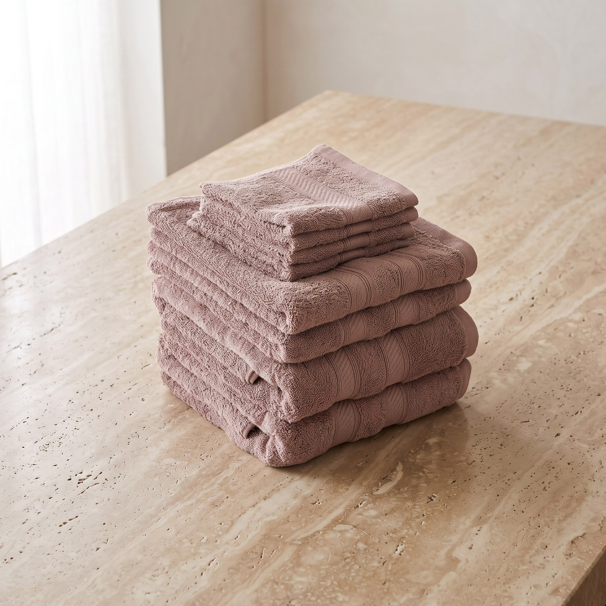 طقم مناشف ممشط قطن 8 قطع بلس من إسينشال-hbxbathroom-bathroomtextiles-image-1