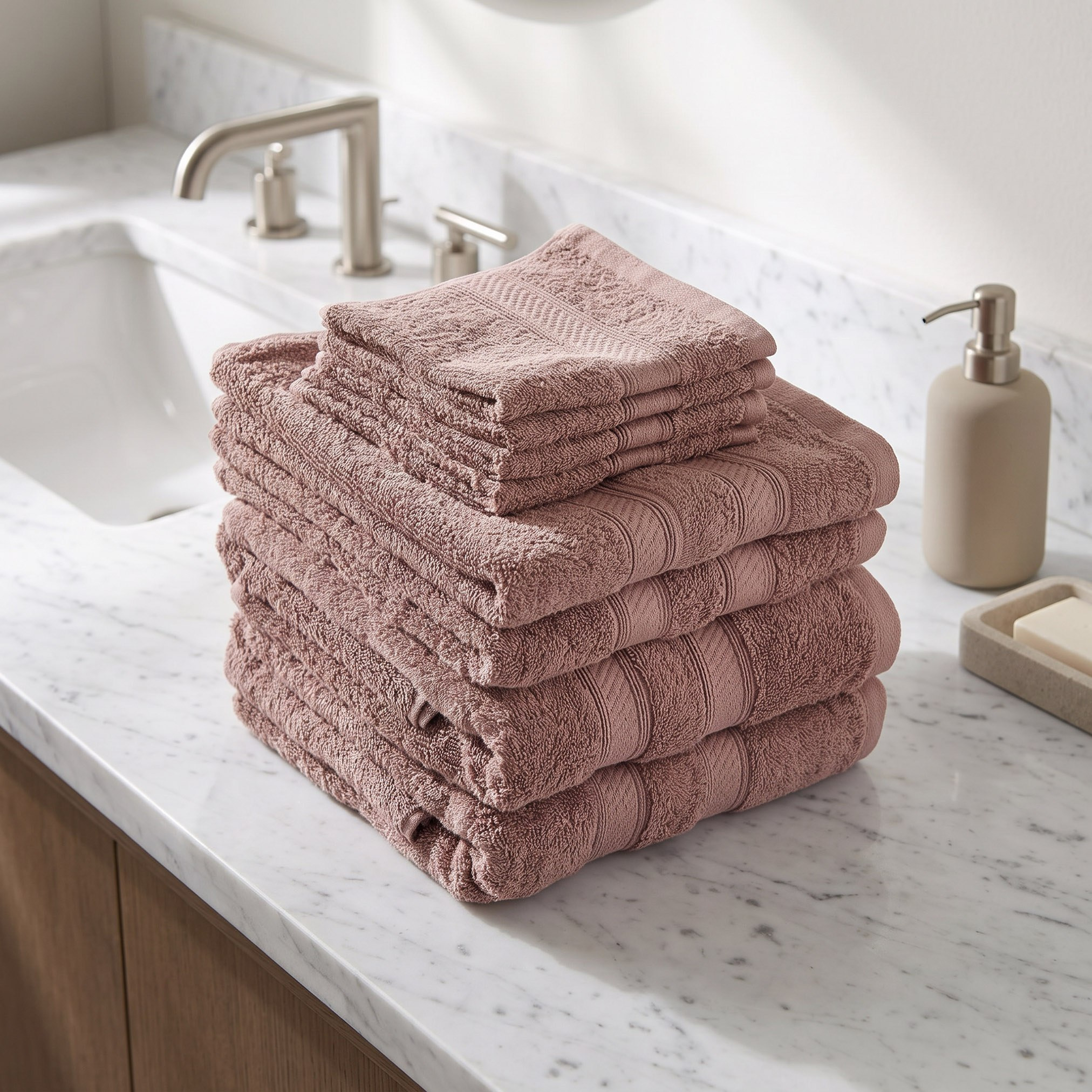 طقم مناشف ممشط قطن 8 قطع بلس من إسينشال-hbxbathroom-bathroomtextiles-image-4