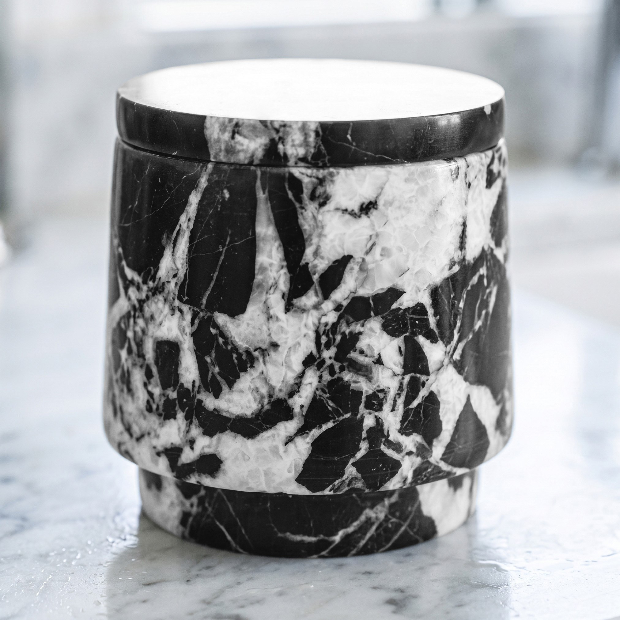 Onyx Marble Cotton Jar-hbxhomeware-bathandlaundry-tissueboxesandcottonjars-image-1