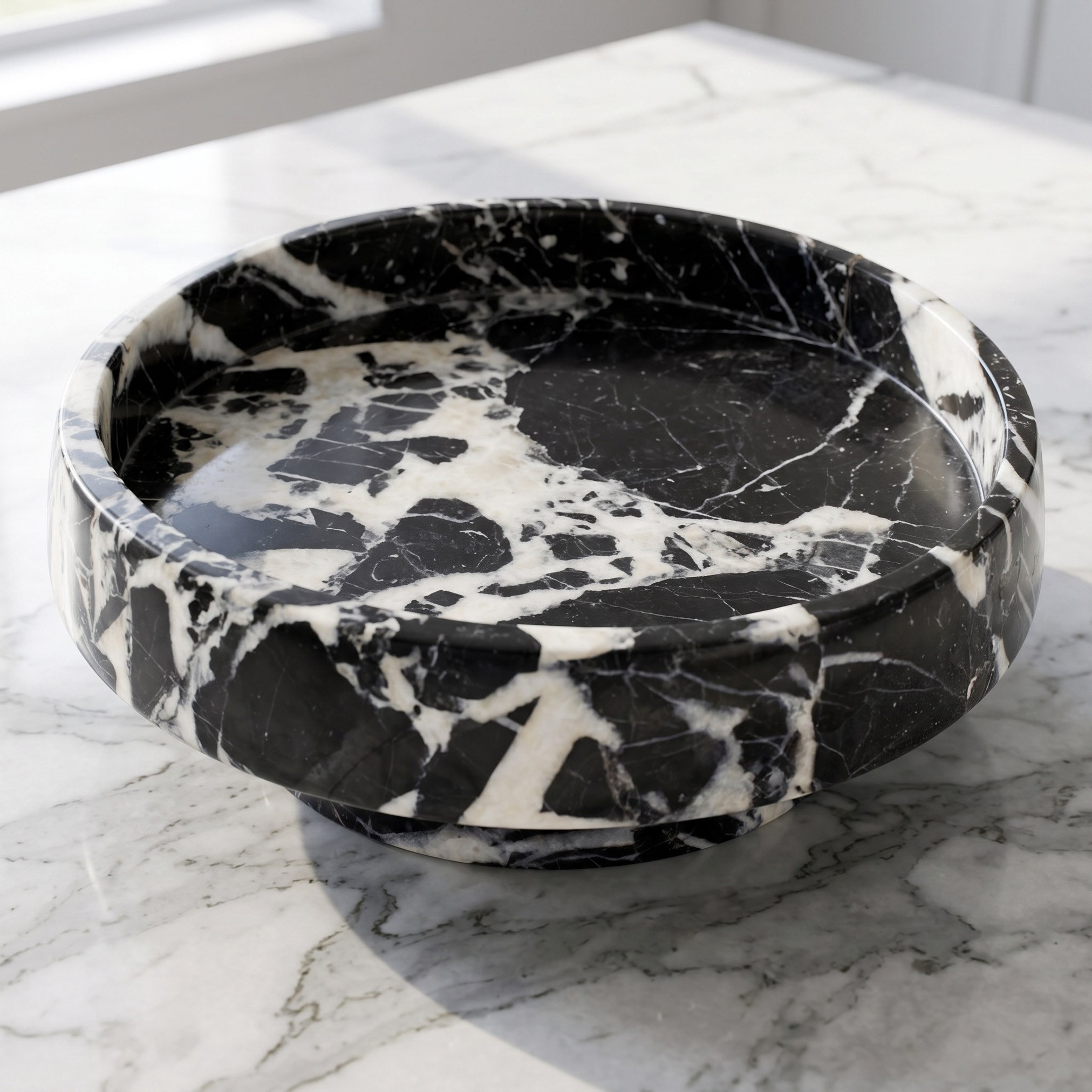 صينية حمام رخام من أونيكس - 24×24×6 سم-hbxdecorandfurnishings-bathroomaccessories-bathroomsets-image-1