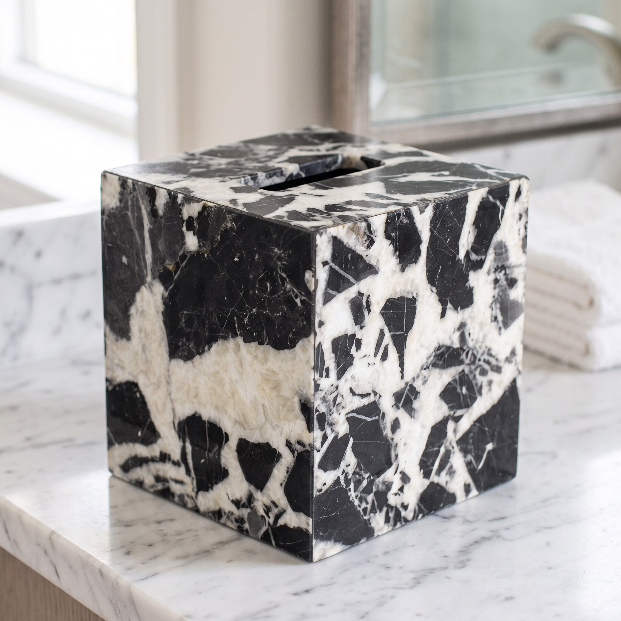 Onyx Marble Tissue Box Cover-hbxhomeware-bathandlaundry-tissueboxesandcottonjars-image-1