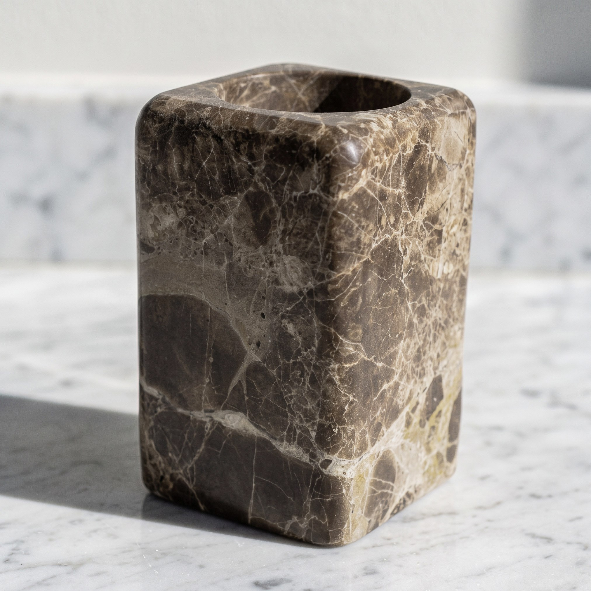 كوب رخام من إمبريال - 7.6x7.6x11.8 سم-hbxdecorandfurnishings-bathroomaccessories-bathroomsets-image-1
