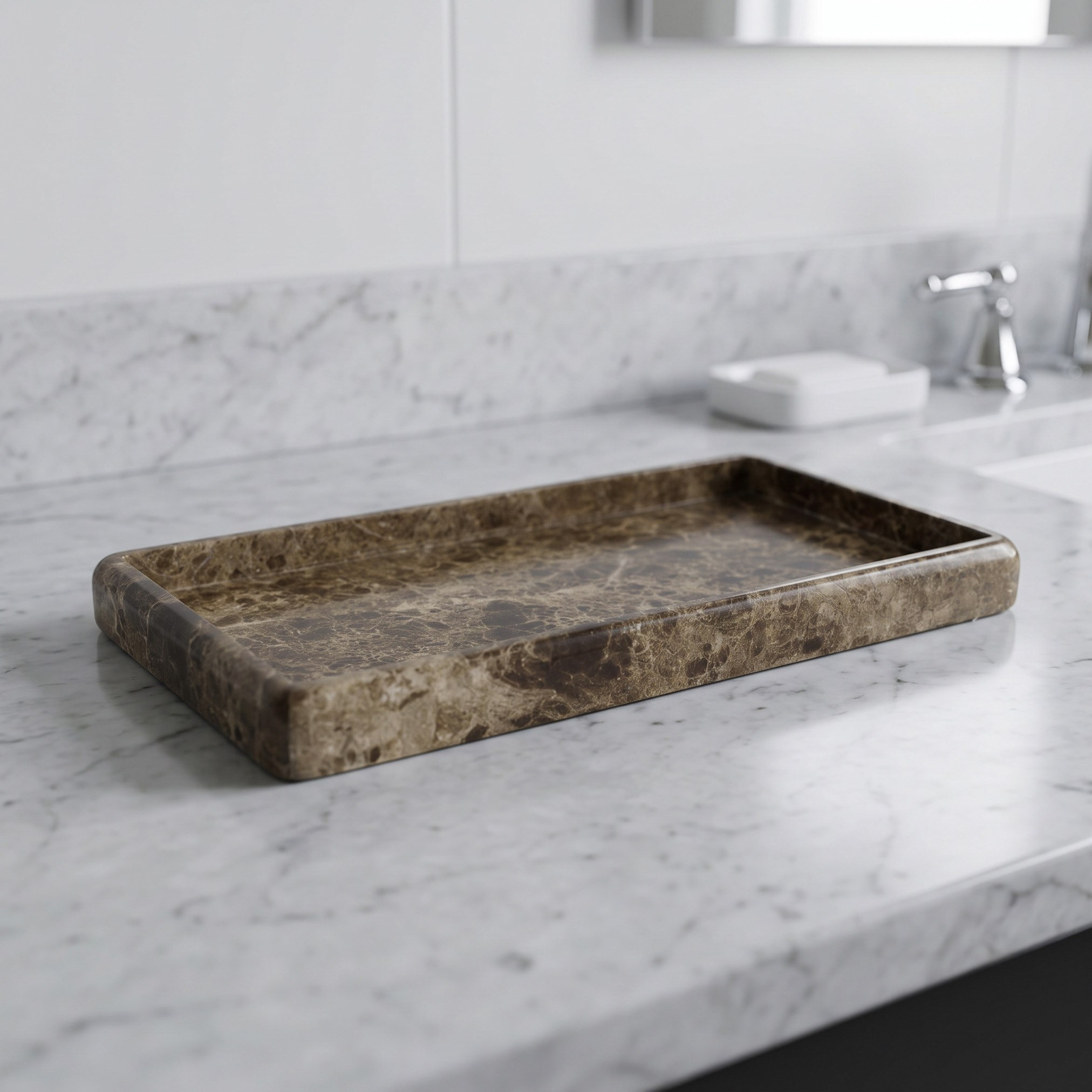 Imperial Marble Bath Tray - 30.2x15.2x2.5 cm-hbxdecorandfurnishings-bathroomaccessories-bathroomsets-image-1