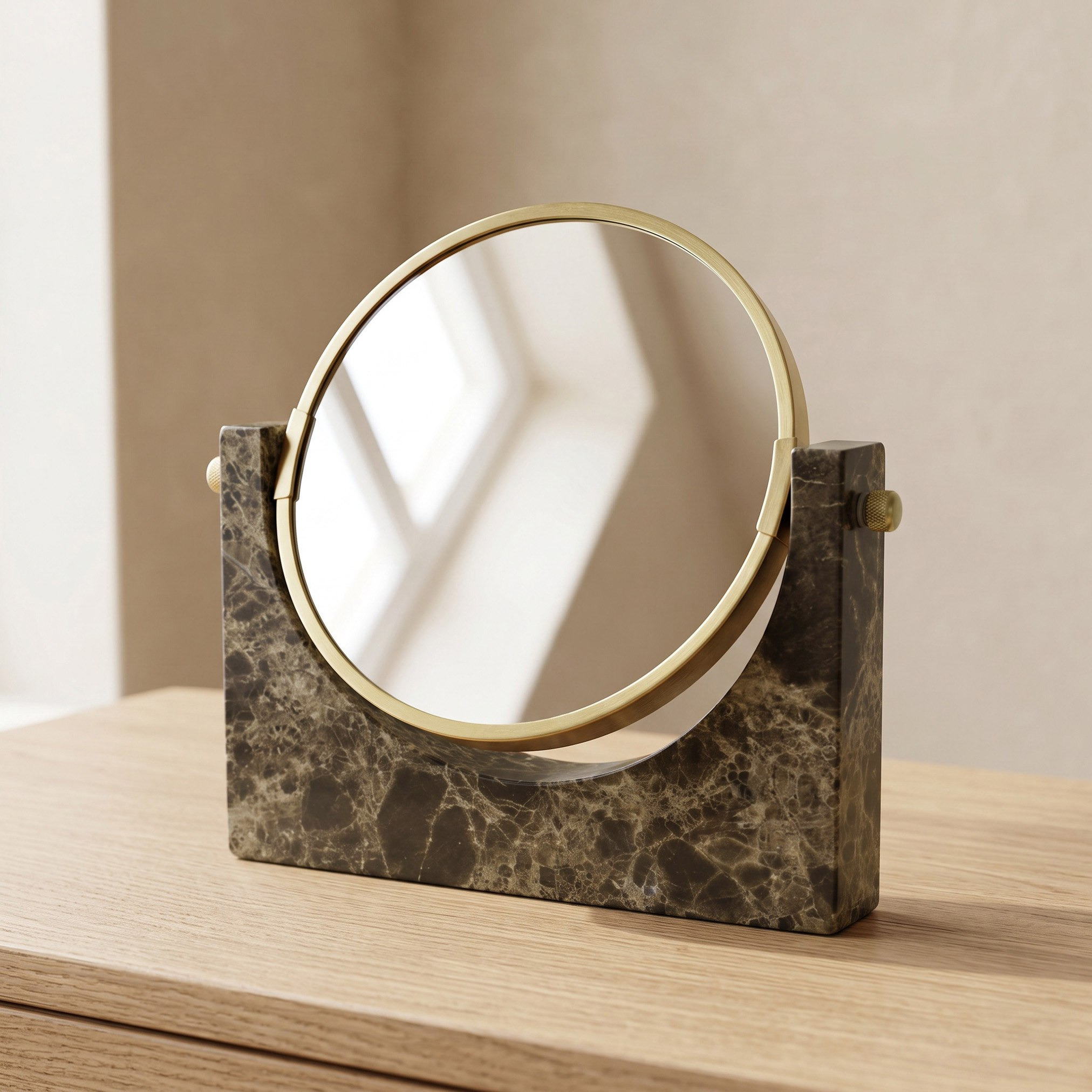 Imperial Marble Table Mirror - 19.3x4.2x13.5 cm-hbxdecorandfurnishings-bathroomaccessories-bathroomsets-image-1