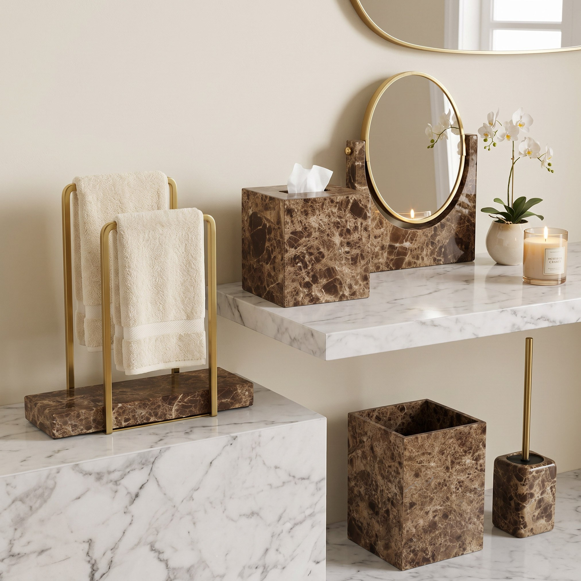 سلة نفايات رخام من إمبريال - 19.3x19.3x25.5 سم-hbxdecorandfurnishings-bathroomaccessories-bathroomsets-image-4