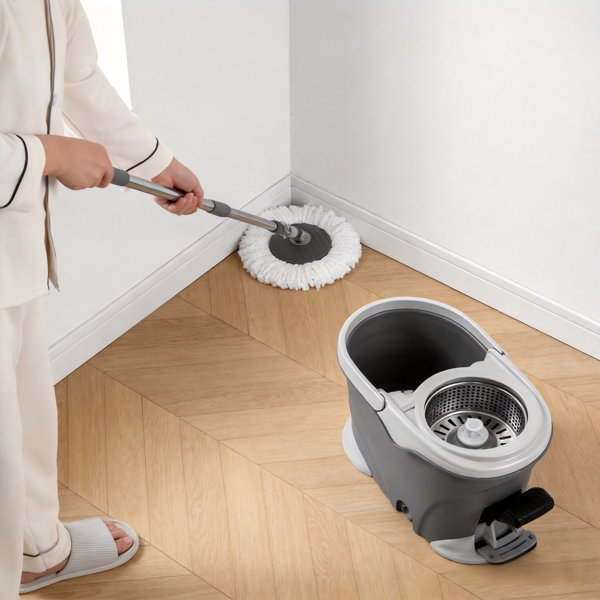 Elite Classic Pedal Spin Mop with 2 Mop Heads-hbxhomeware-hbxbathroom-image-3