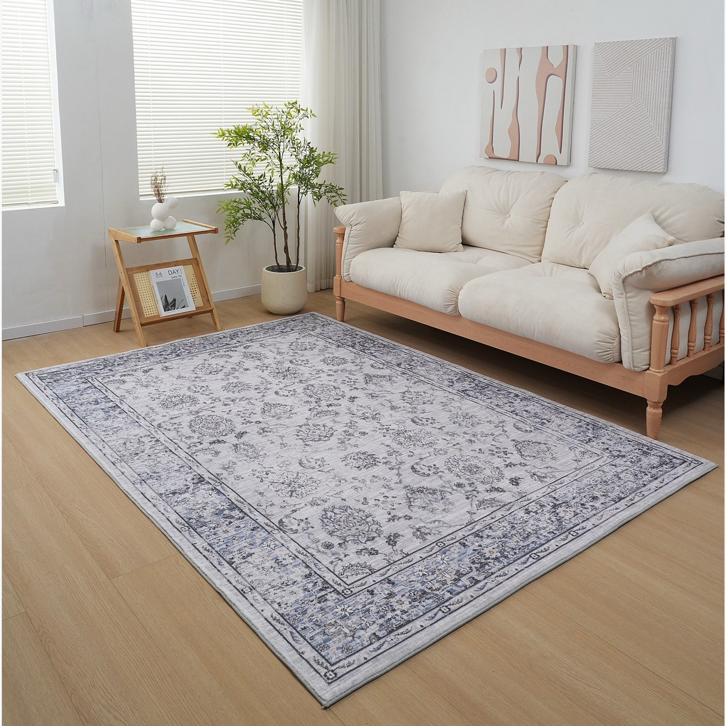 Milan Classi Printed Plush Fur Rug - 160x230 cm-hbxdecorandfurnishings-floorcoverings-rugs-image-1