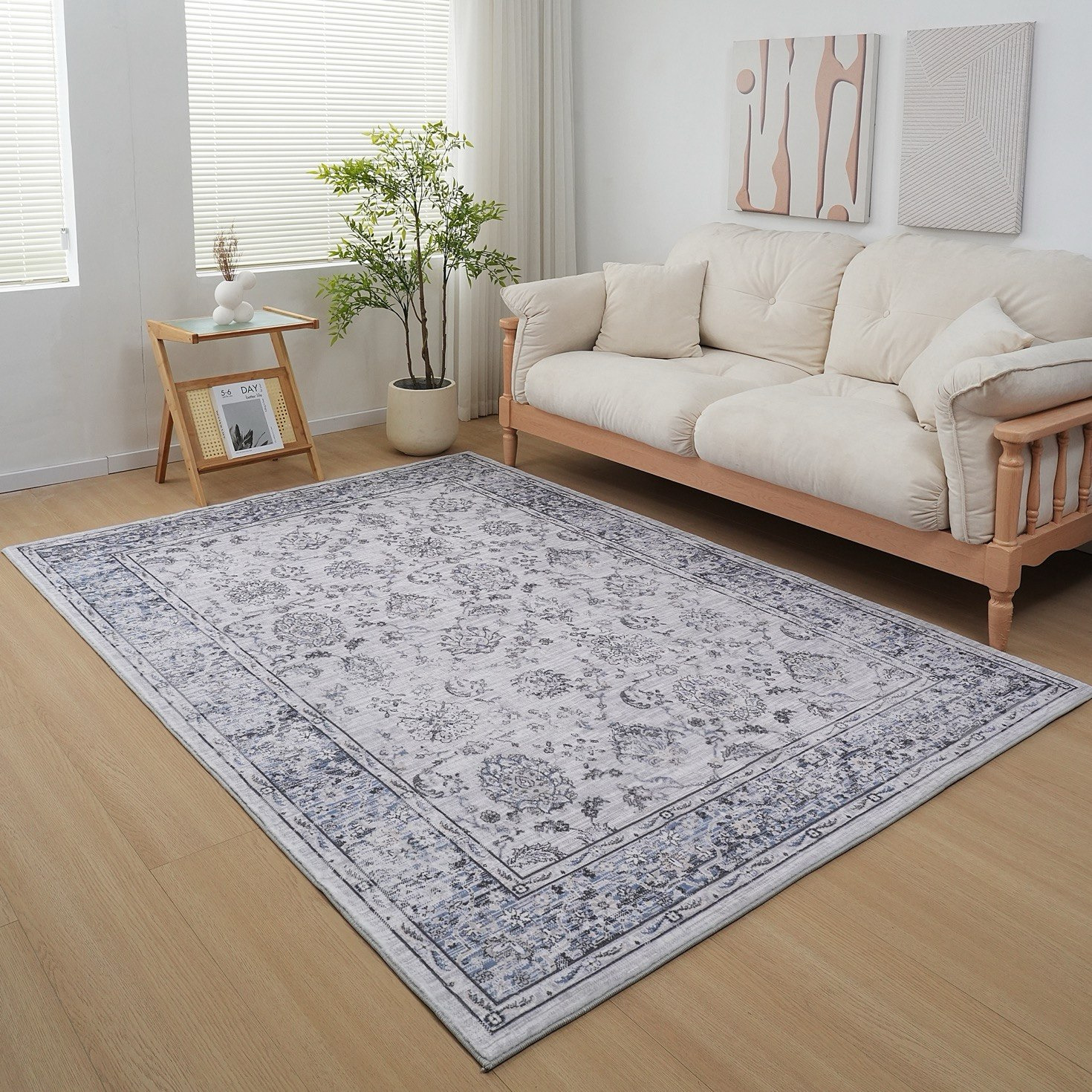 سجادة قطيفة فرو بطبعات من ميلان كلاسي - 200x300 سم-hbxdecorandfurnishings-floorcoverings-rugs-image-1