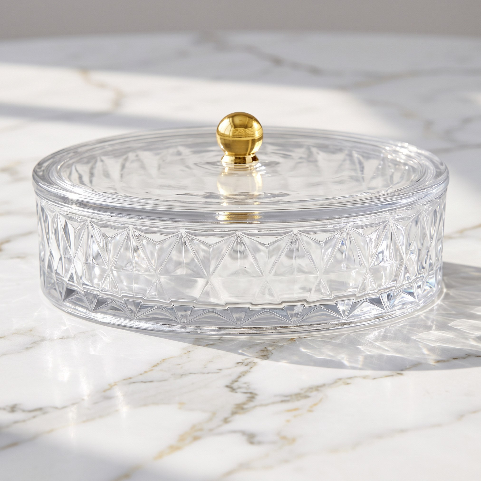 Jewel Glass Serving Bowl with Lid - 25.2x10 cm-hbxdecorandfurnishings-tabletop-serveware-image-1