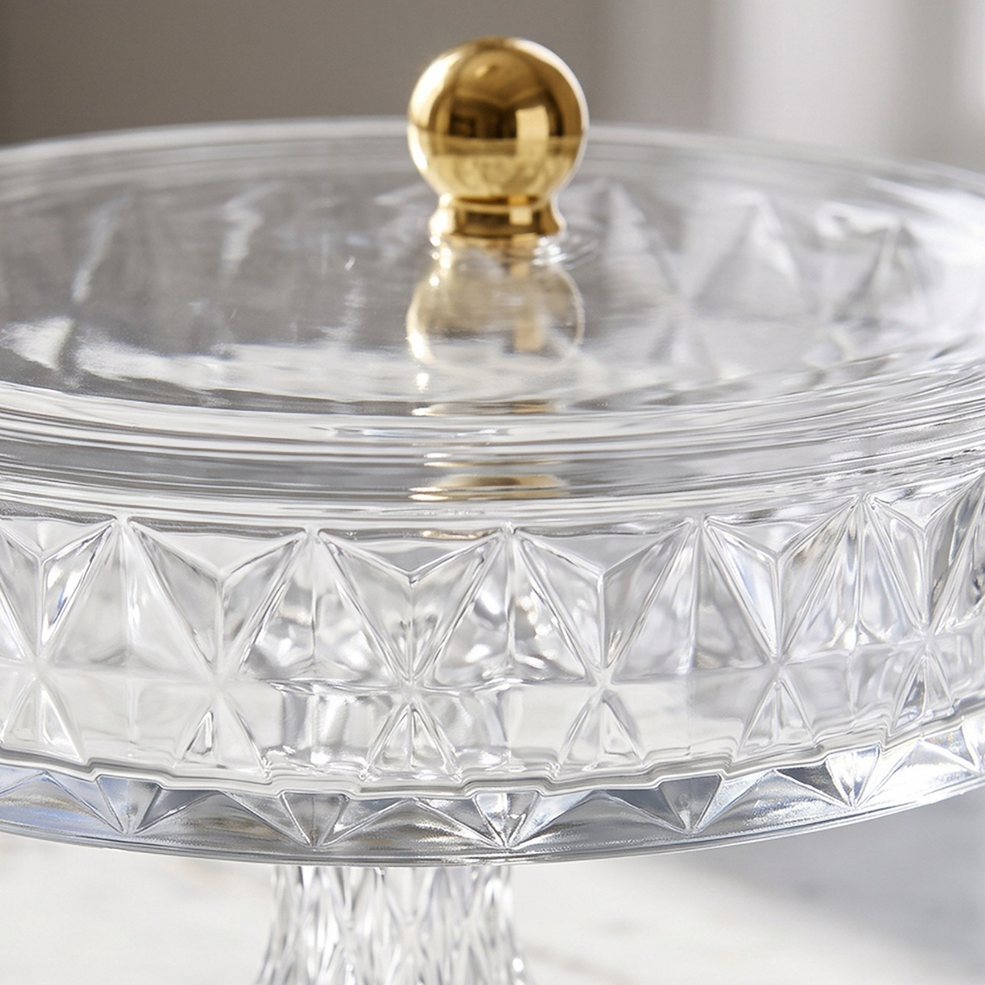 Jewel Glass Pedestal Bowl with Lid - 25.2x19.5 cm-hbxdecorandfurnishings-tabletop-serveware-image-2