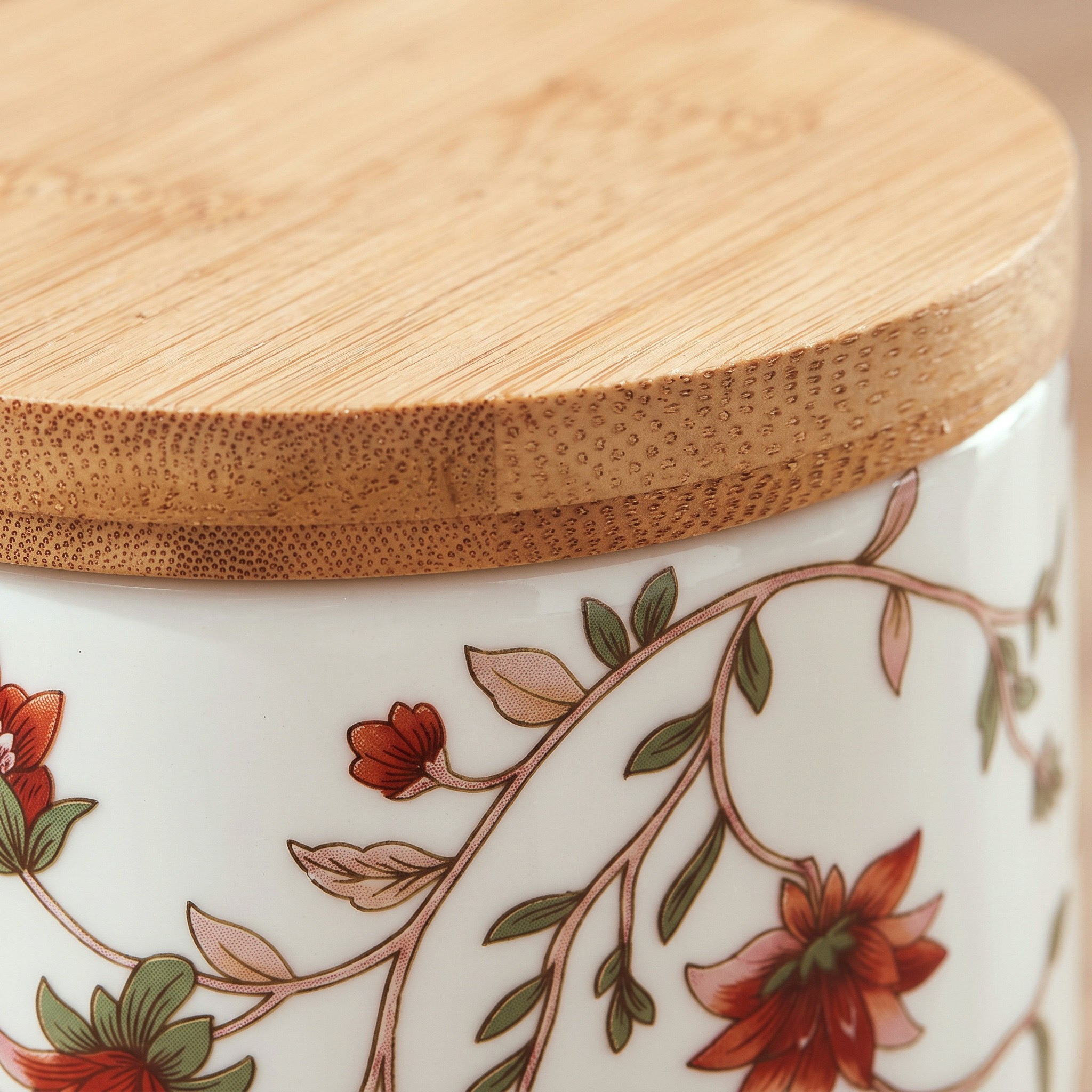 Floral Fiesta Canister with Bamboo Lid - 700 ml-hbxhomeware-kitchenware-containersandjars-image-2
