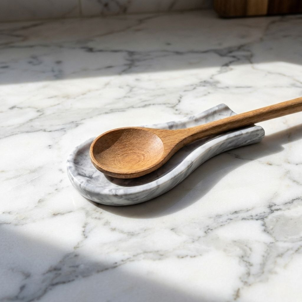 Bianca Marble Spoon Rest - 23.5x10.5x2.3 cm-hbxkitchen-kitchenware-kitchenaccessories-image-1