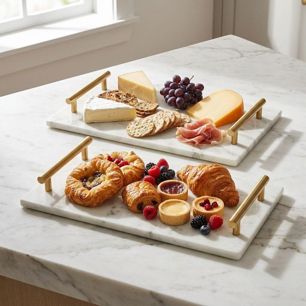 صينية تقديم رخامية بمقابض ذهبية من بيانكا – 41×21×5 سم-hbxkitchen-kitchenware-choppingboards-image-2