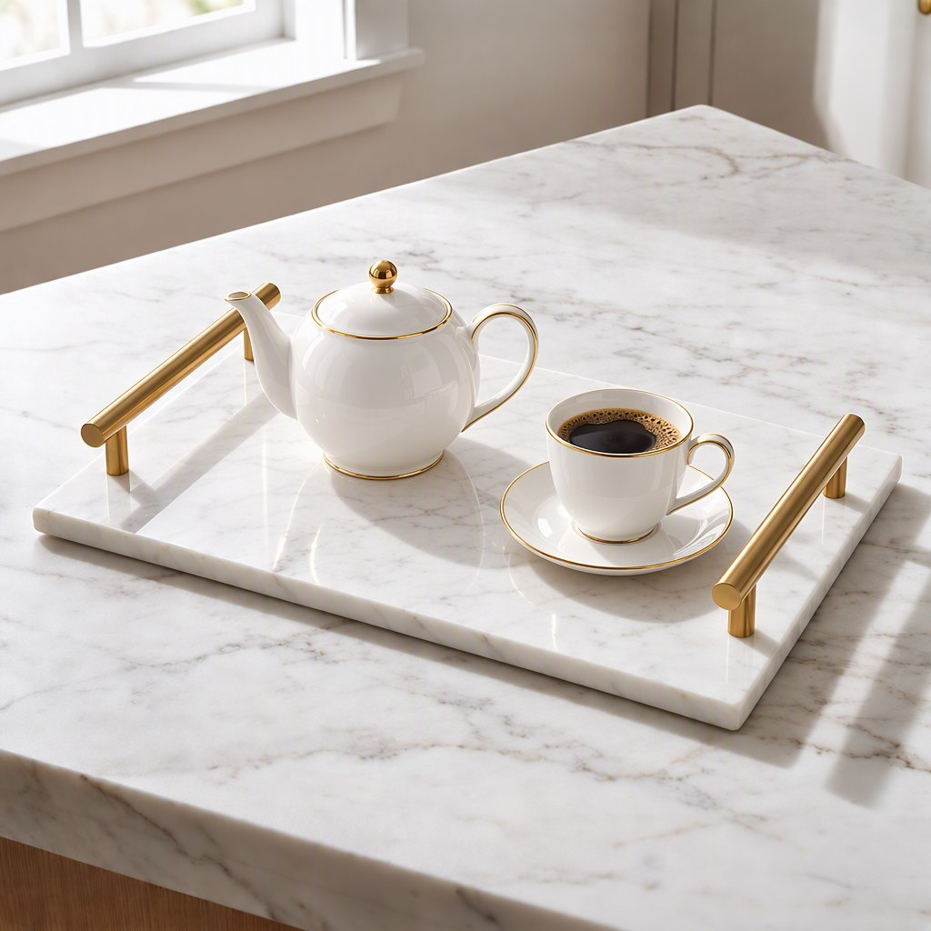 صينية تقديم رخامية بمقابض ذهبية من بيانكا – 41×21×5 سم-hbxkitchen-kitchenware-choppingboards-image-1