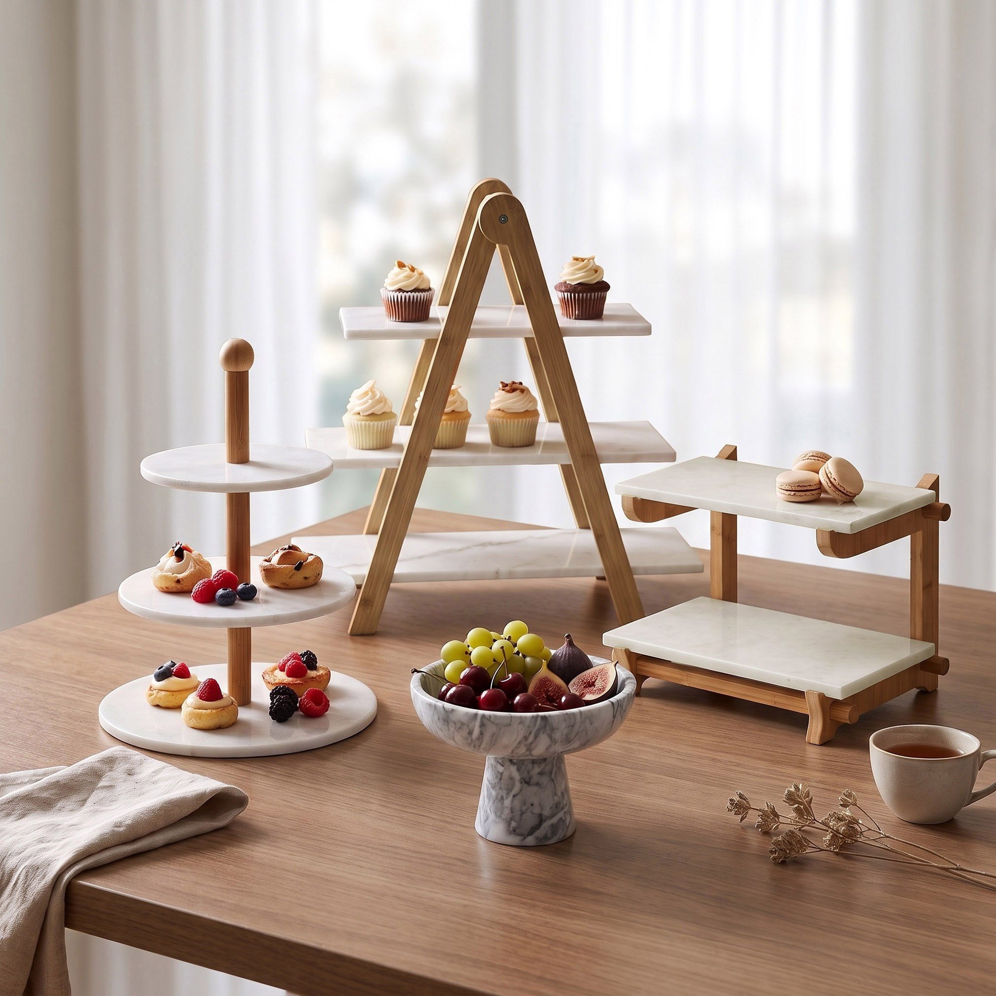 Bianca Marble 3-Tier Cake Stand - 36x20.5x60.5 cm-hbxdecorandfurnishings-tabletop-serveware-image-4