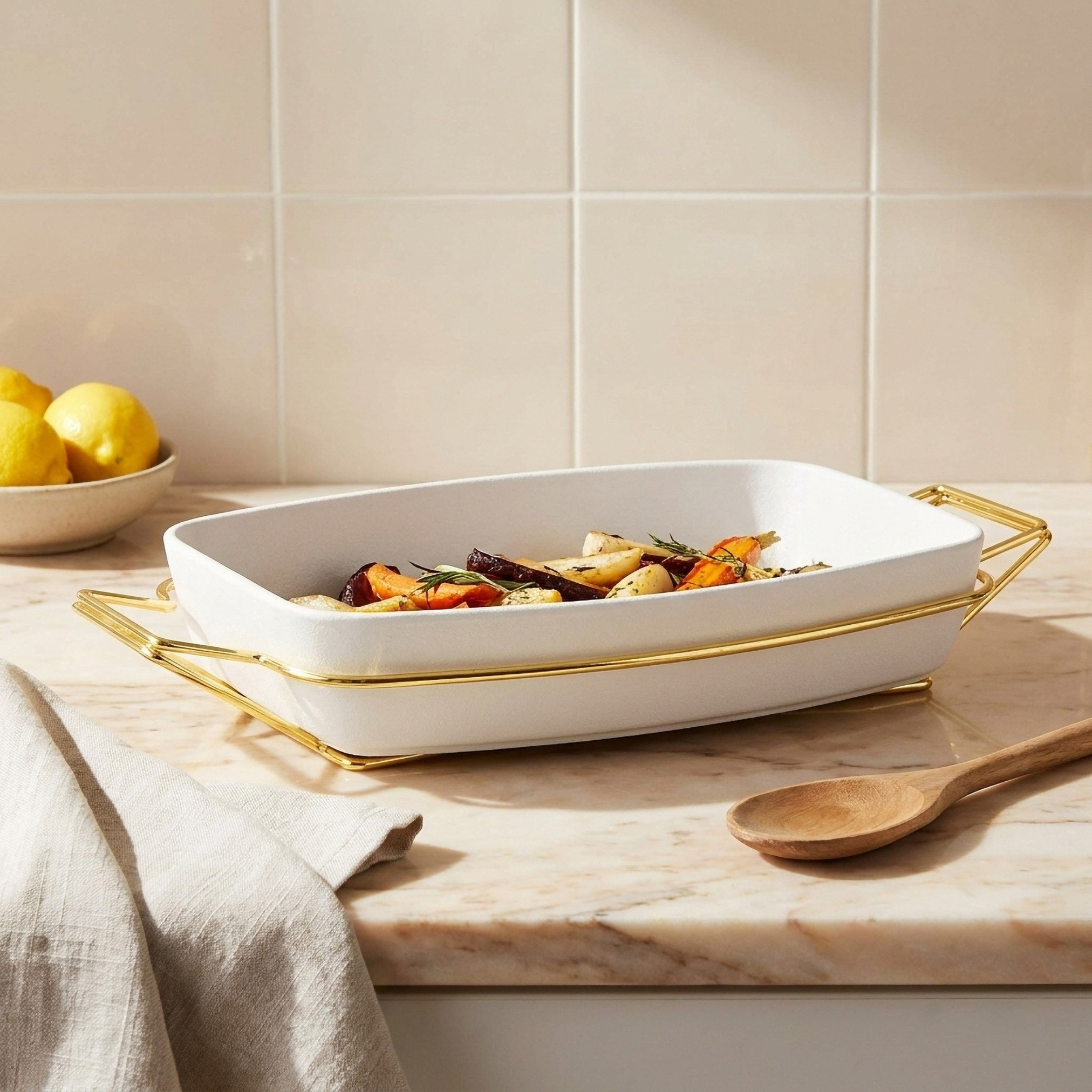 Celtic Rectangular Serving Dish with Stand - 31x21x5.8 cm-hbxdecorandfurnishings-tabletop-serveware-image-1