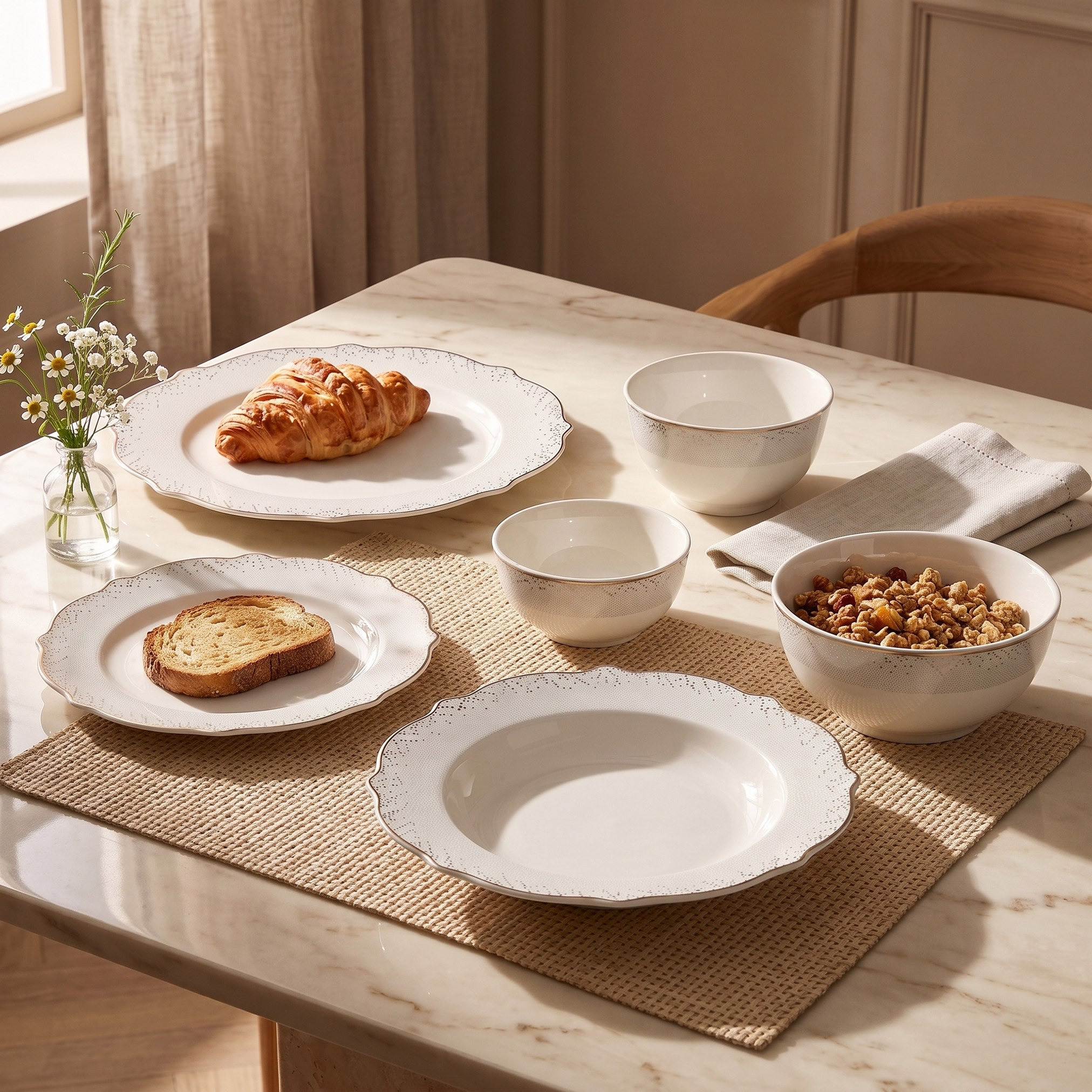 Lena New Bone China Dinner Plate - 26.5 cm-hbxdecorandfurnishings-tabletop-crockery-image-3