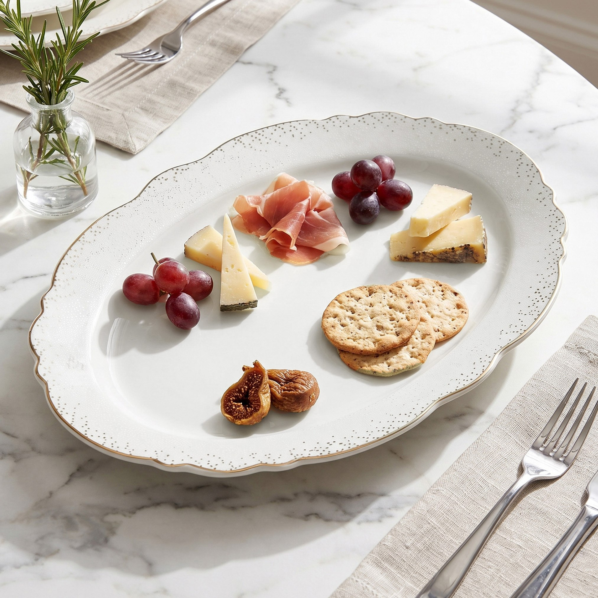 Lena New Bone China Oval Platter - 35 cm-hbxdecorandfurnishings-tabletop-serveware-image-1