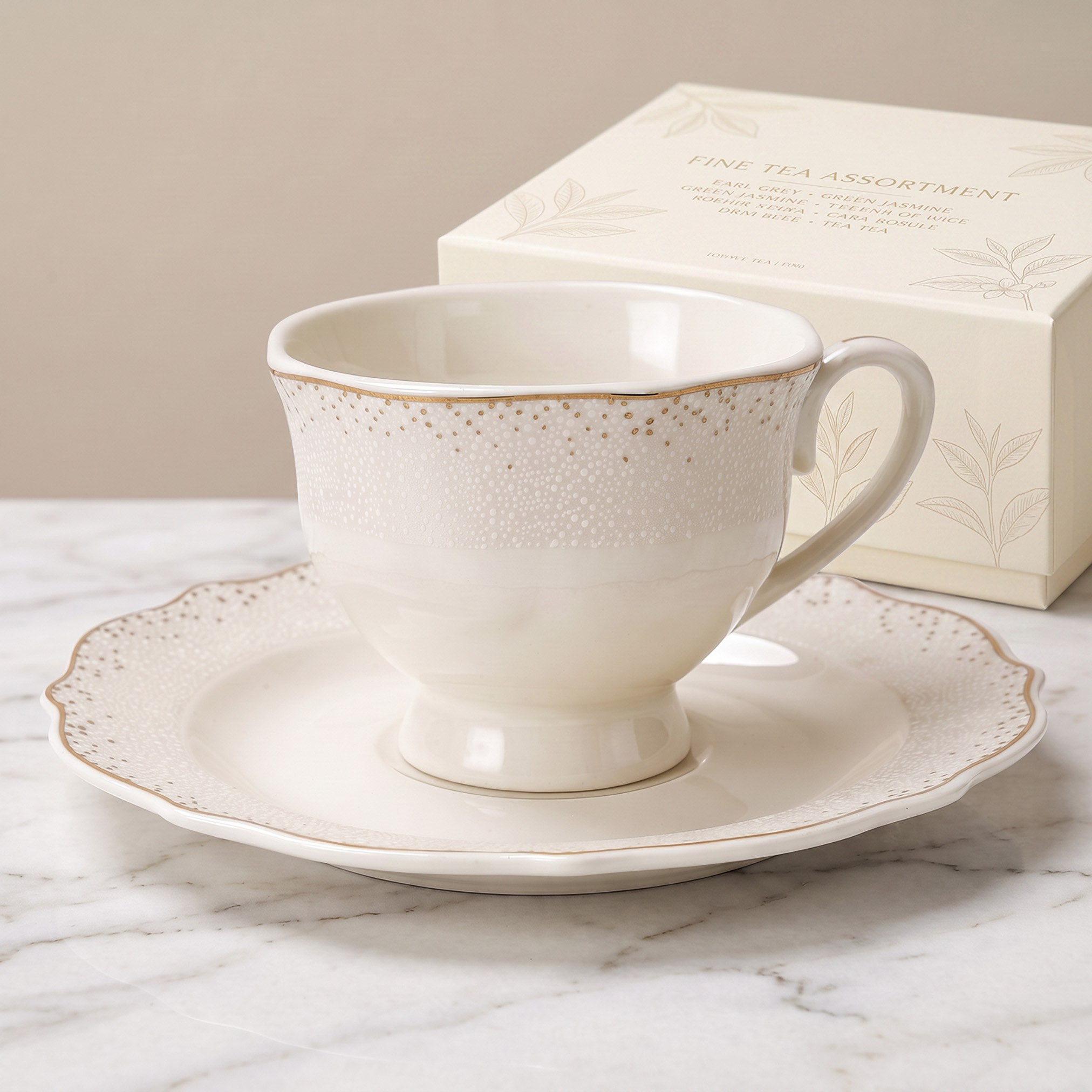 Lena New Bone China Tea Cup and Saucer Set - 220 ml-hbxkitchen-serveware-image-1