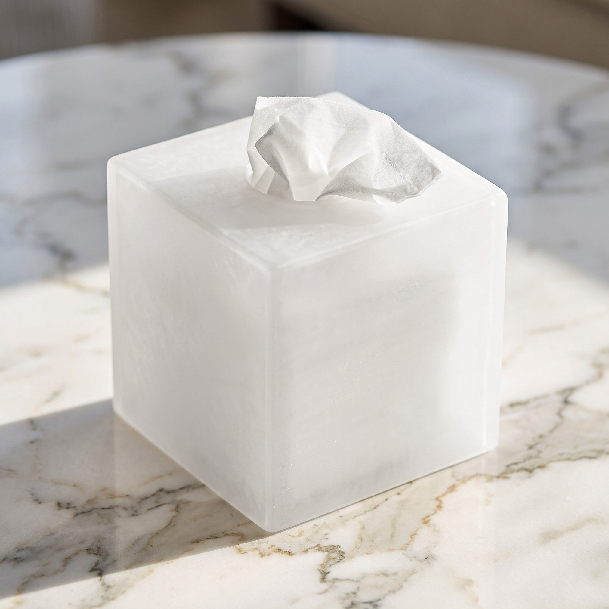 علبة مناديل راتنج من بيرل - 14.5x14.5x14.9 سم-hbxhomeware-bathandlaundry-tissueboxesandcottonjars-image-1