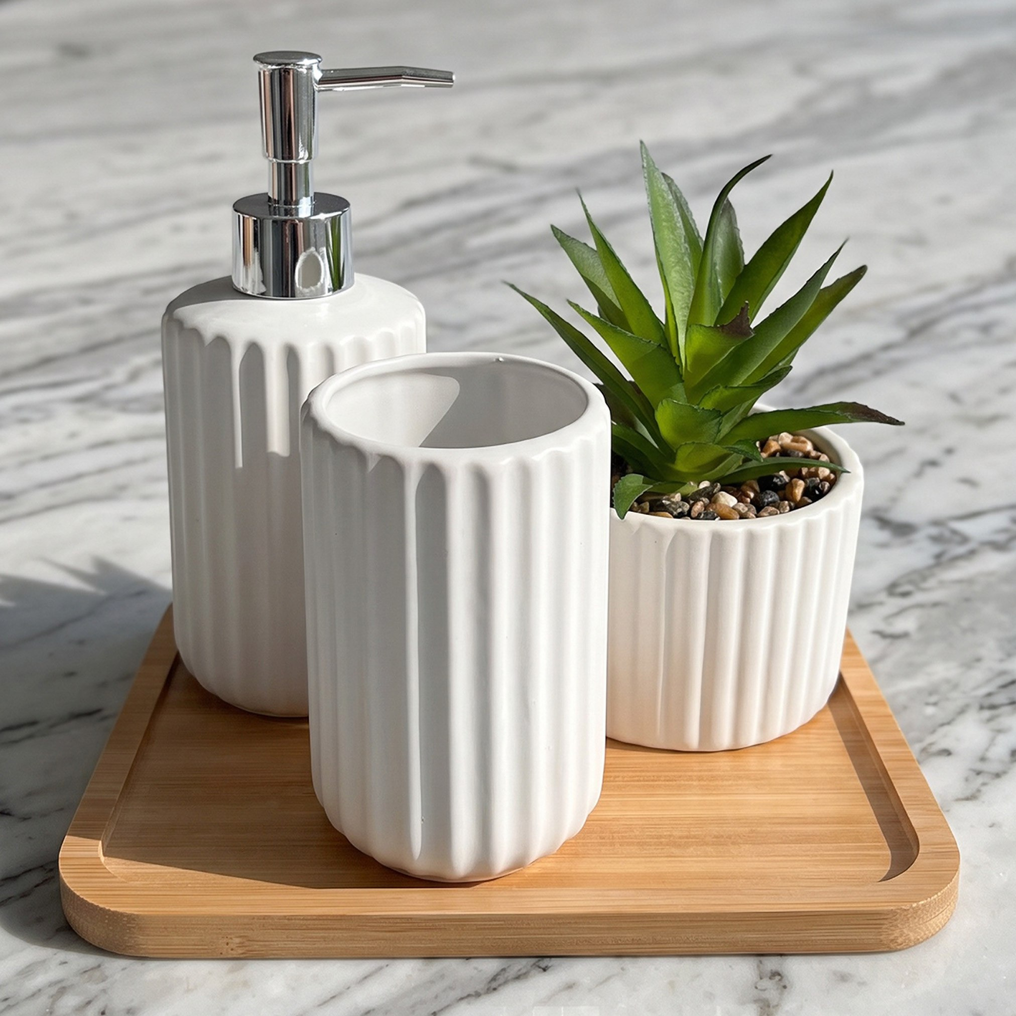 طقم إكسسوارات حمام  من هوريا - 4 قطع-hbxdecorandfurnishings-bathroomaccessories-bathroomsets-image-1