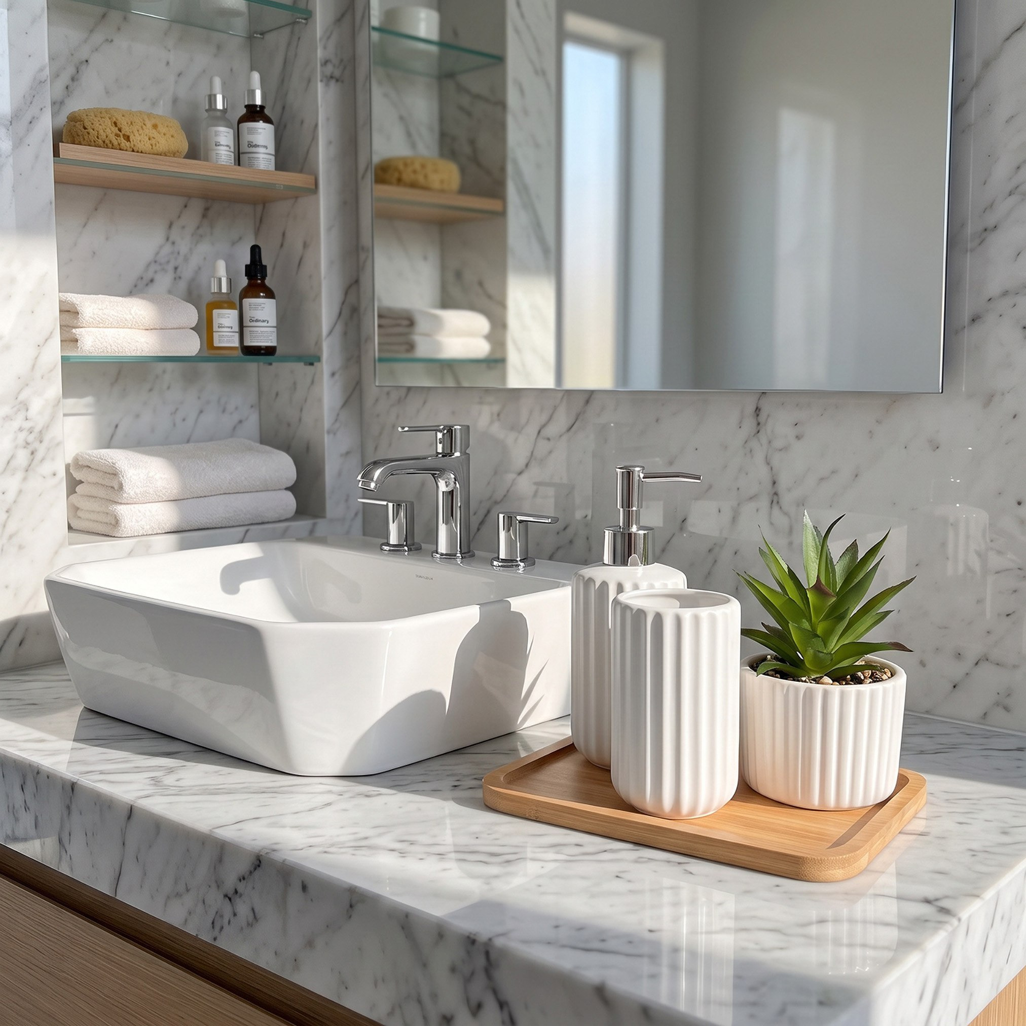 طقم إكسسوارات حمام  من هوريا - 4 قطع-hbxdecorandfurnishings-bathroomaccessories-bathroomsets-image-4