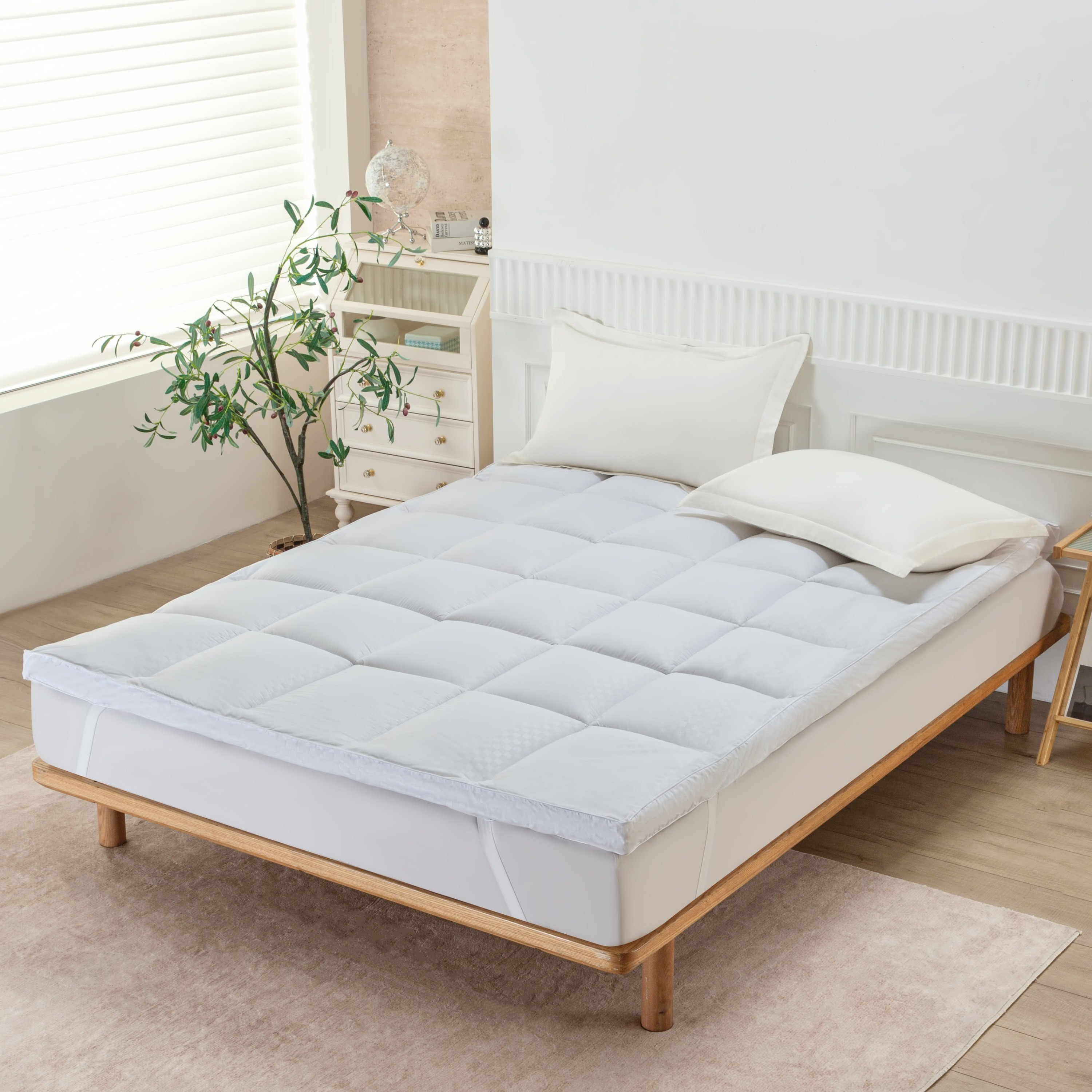 Hilton-Actifresh Olympic Queen Extra Thick Mattress Topper - 160x200+8 cm-hbxhomeware-hbxbedroom-image-1